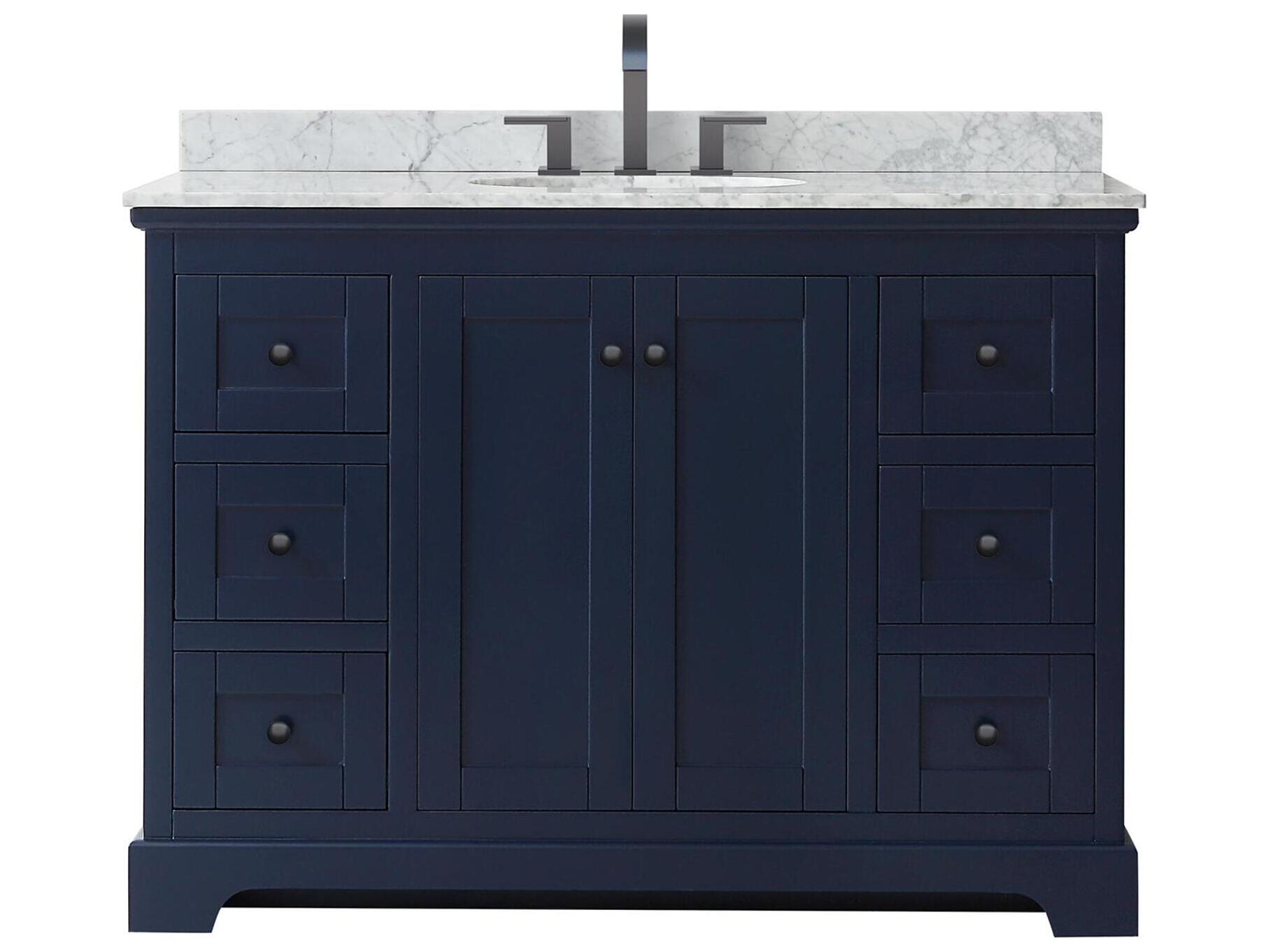 Wyndham Collection Avery 48" Dark Blue Vanity
