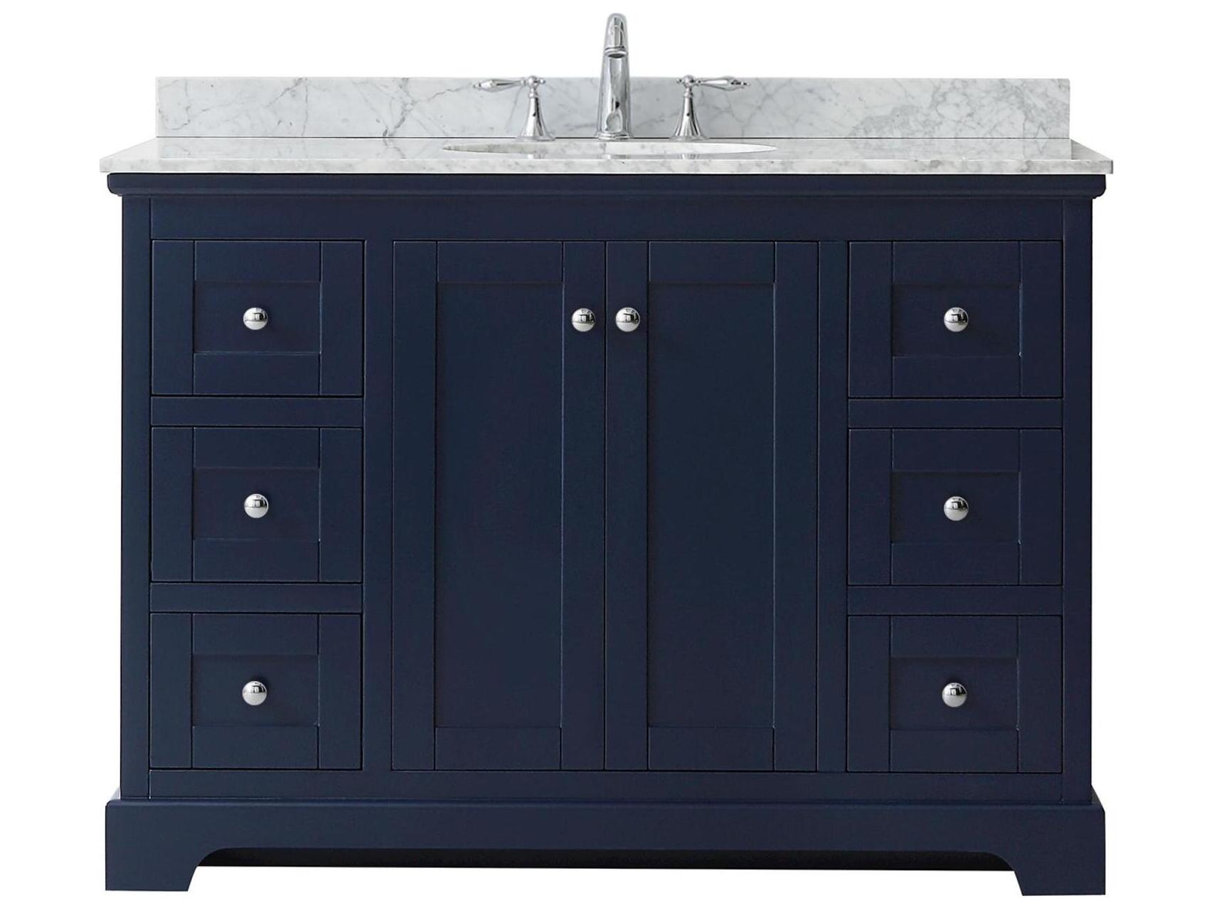 Wyndham Collection Avery 48" Dark Blue Vanity