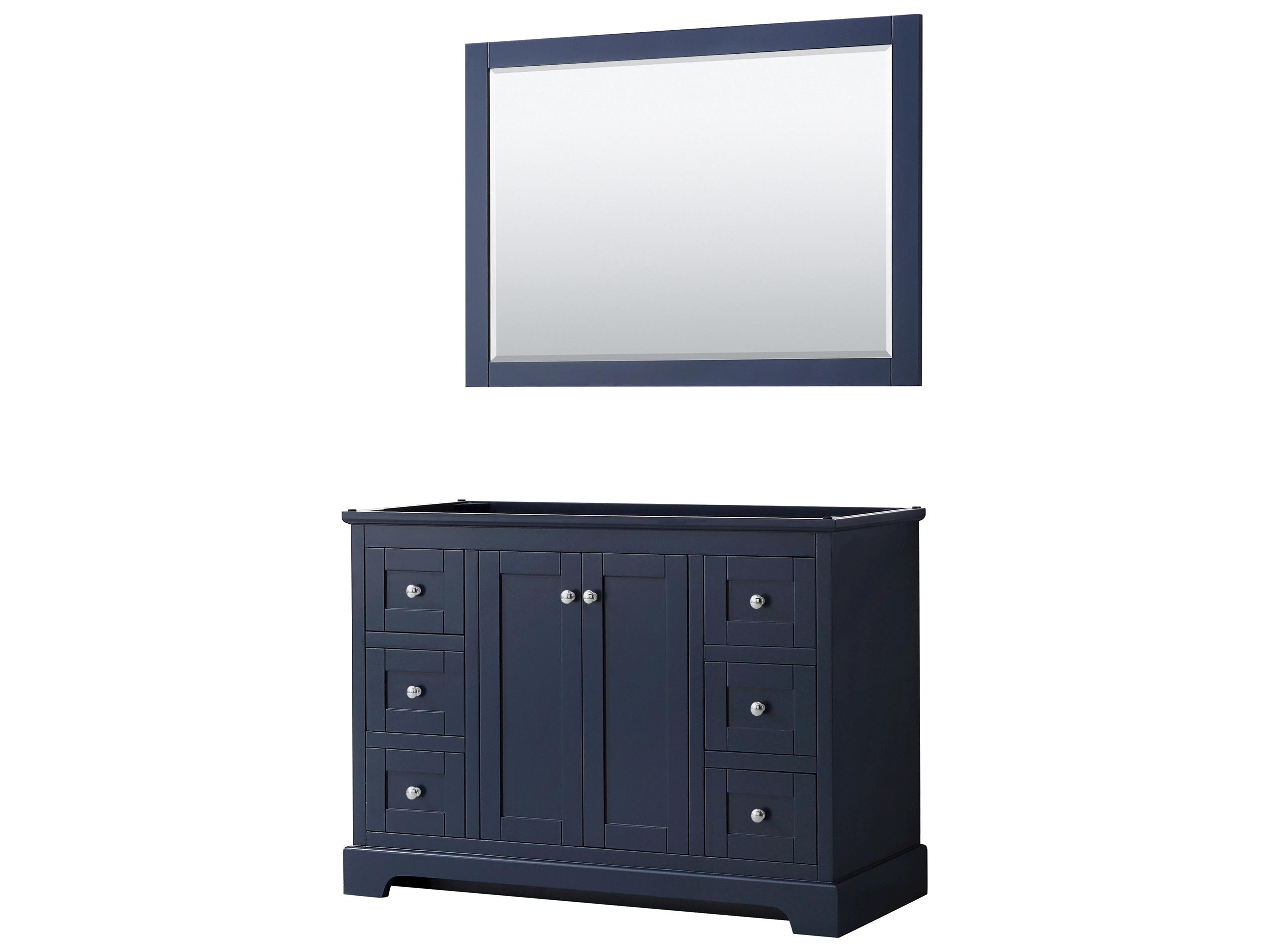 Wyndham Collection Avery 47" Dark Blue Vanity with 46" Mirror