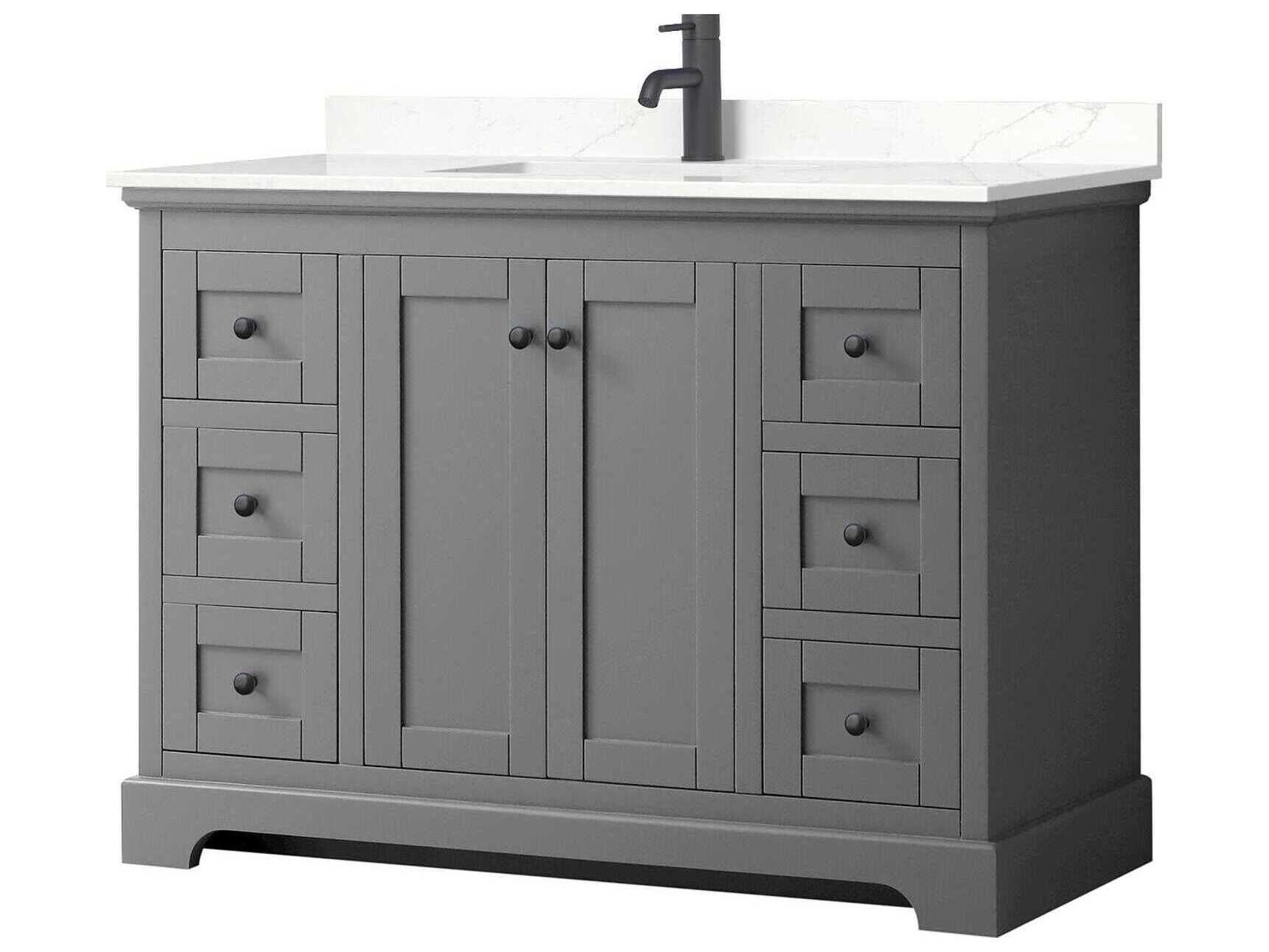 Wyndham Collection Avery 48" Dark Gray Vanity