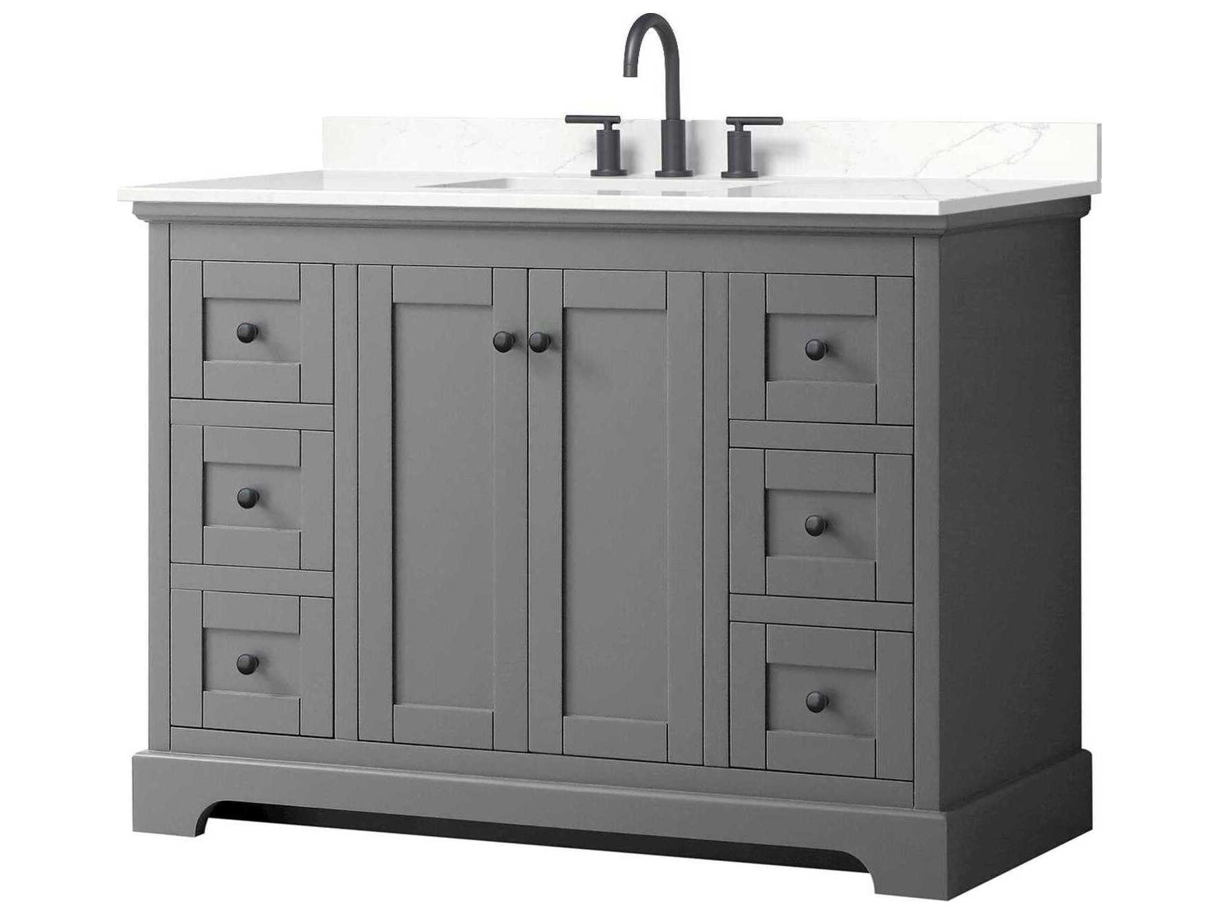 Wyndham Collection Avery 48" Dark Gray Vanity
