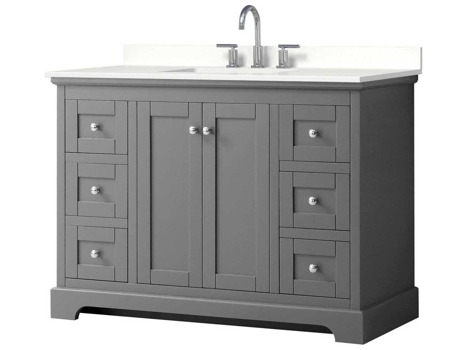 Wyndham Collection Avery 48" Dark Gray Vanity