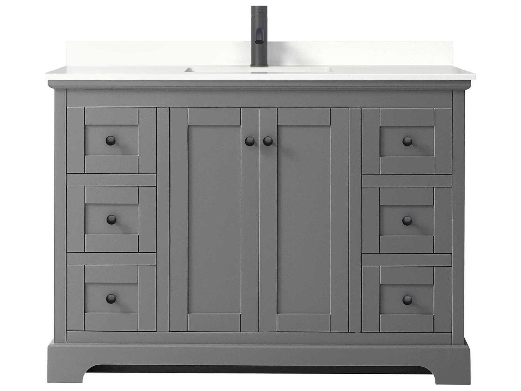 Wyndham Collection Avery 48" Dark Gray Vanity