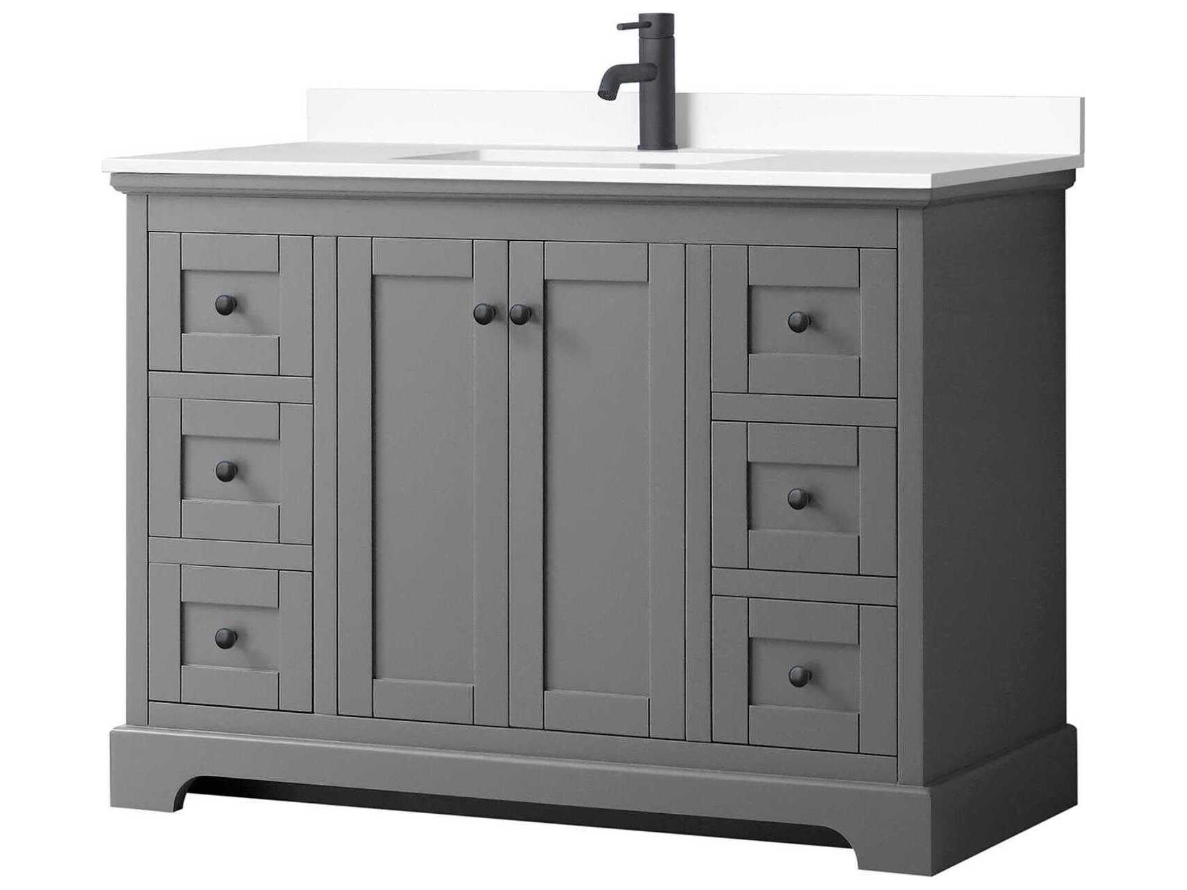 Wyndham Collection Avery 48" Dark Gray Vanity
