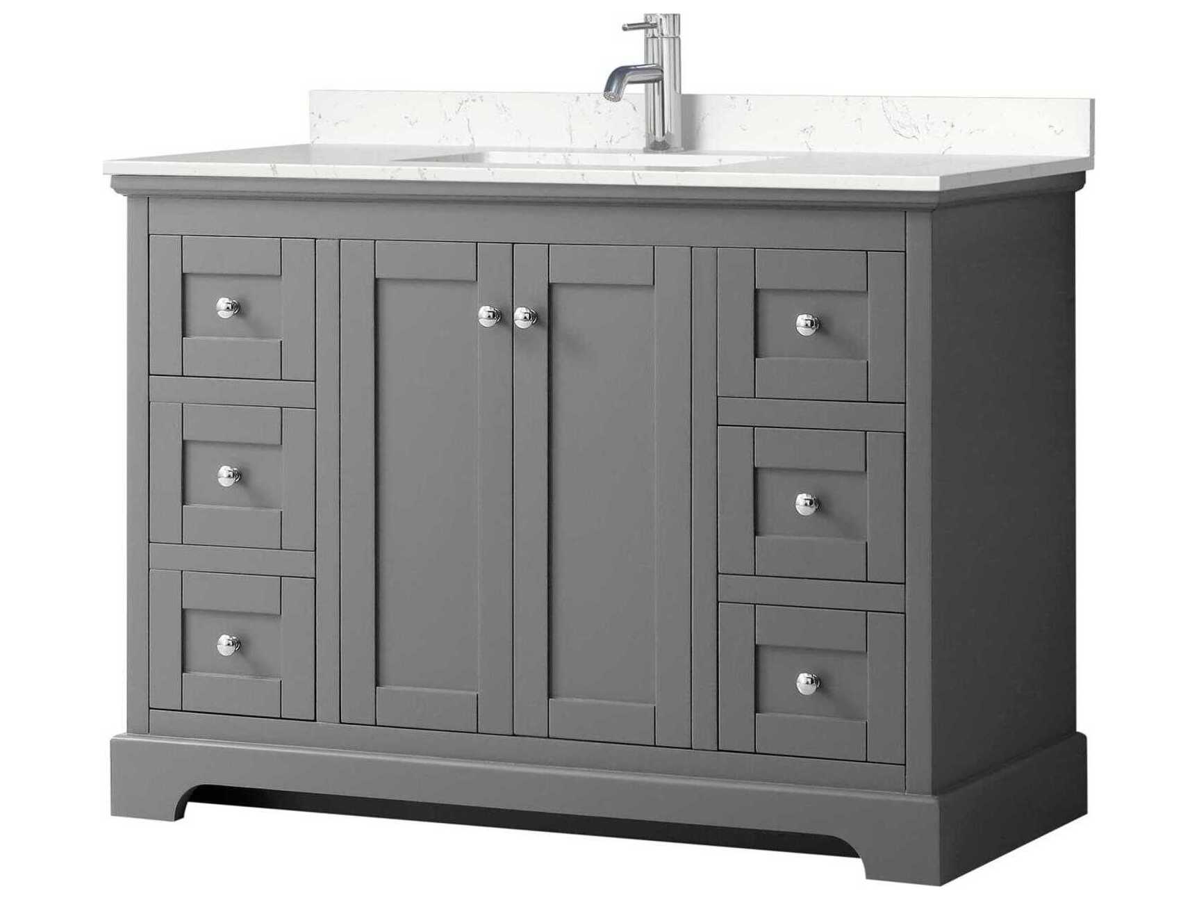 Wyndham Collection Avery 48" Dark Gray Vanity