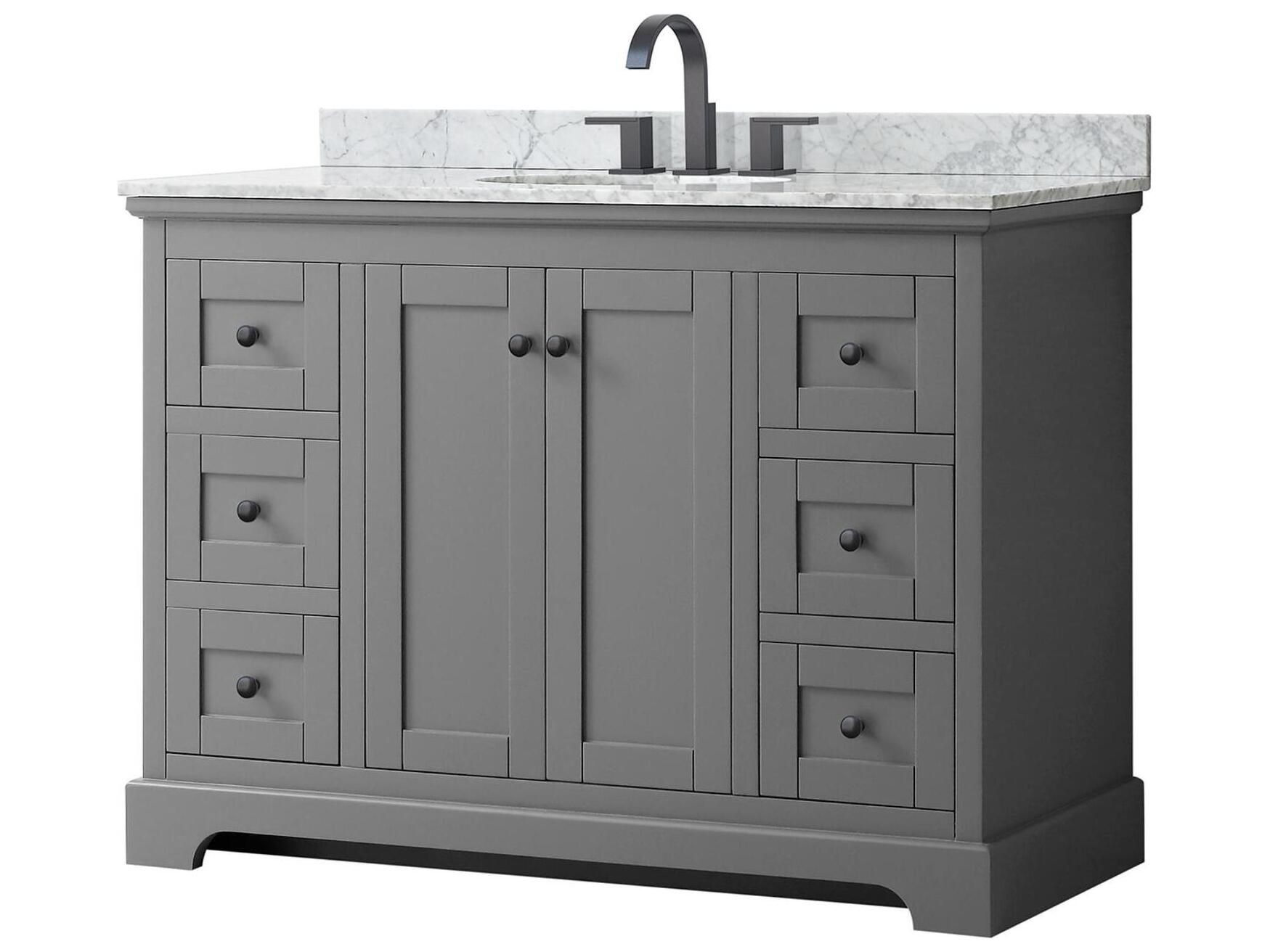 Wyndham Collection Avery 48" Dark Gray Vanity