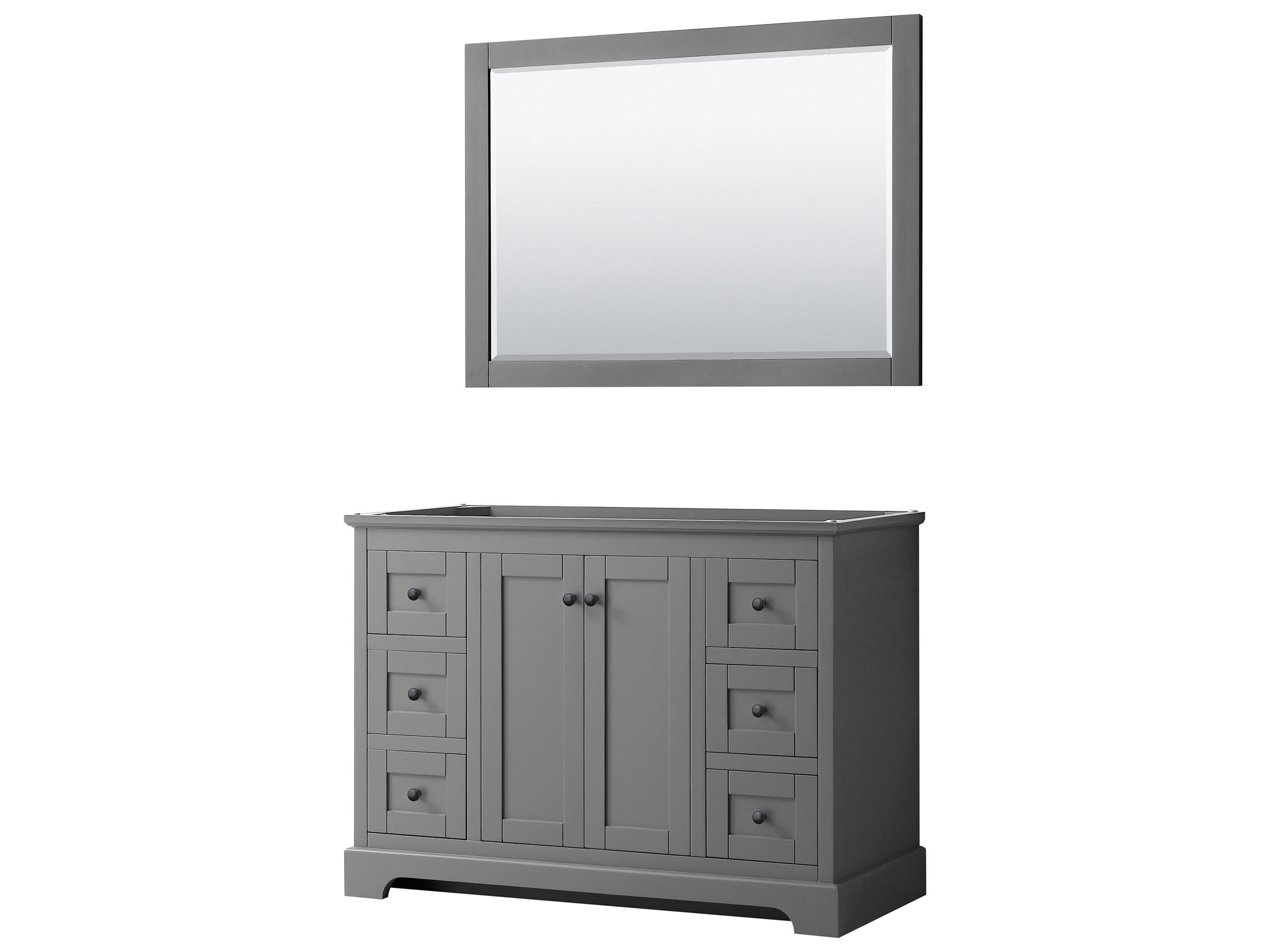 Wyndham Collection Avery 47" Dark Gray Vanity with 46" Mirror