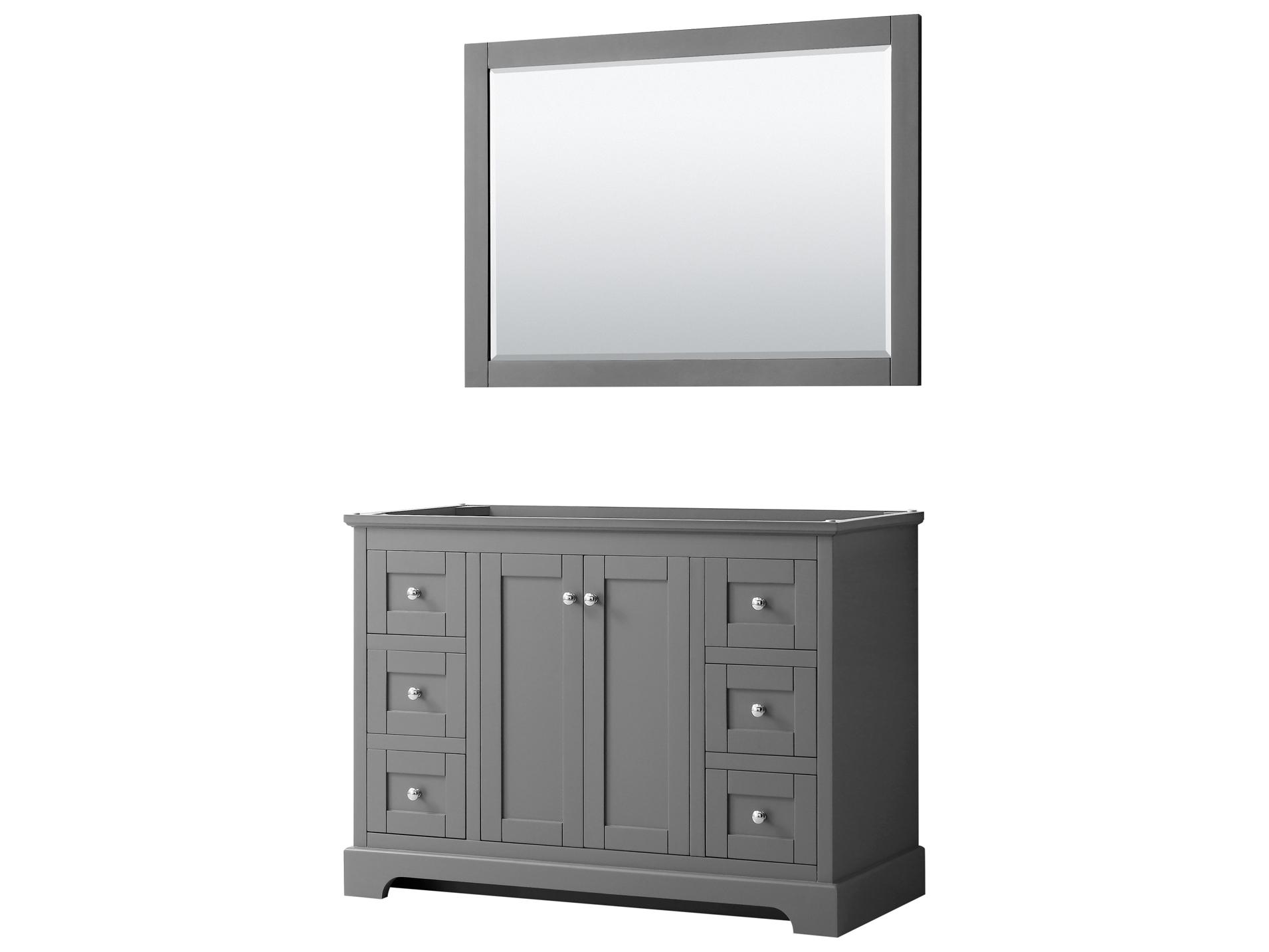 Wyndham Collection Avery 47" Dark Gray Vanity with 46" Mirror