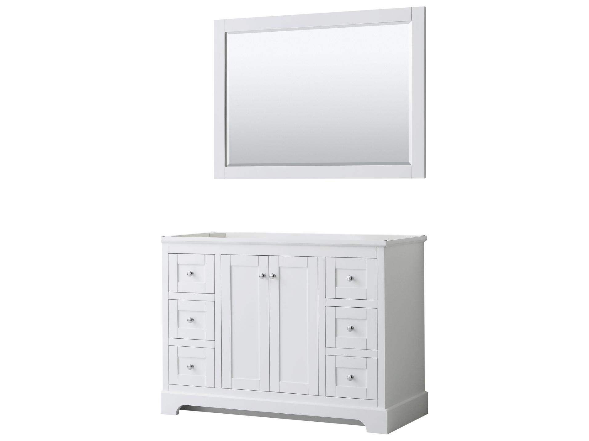 Wyndham Collection Avery 47" White Vanity with 46" Mirror