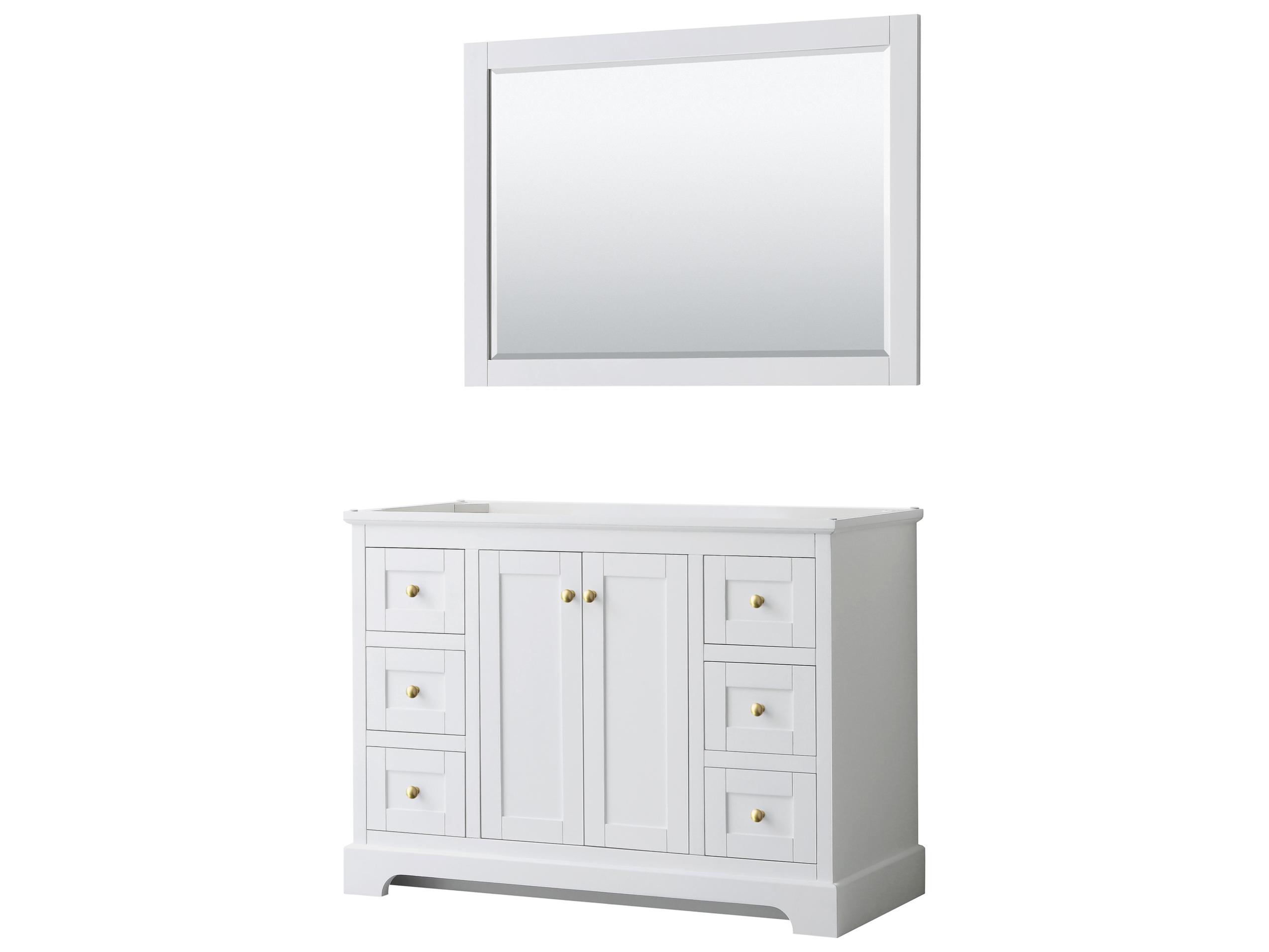 Wyndham Collection Avery 47" White Vanity with 46" Mirror