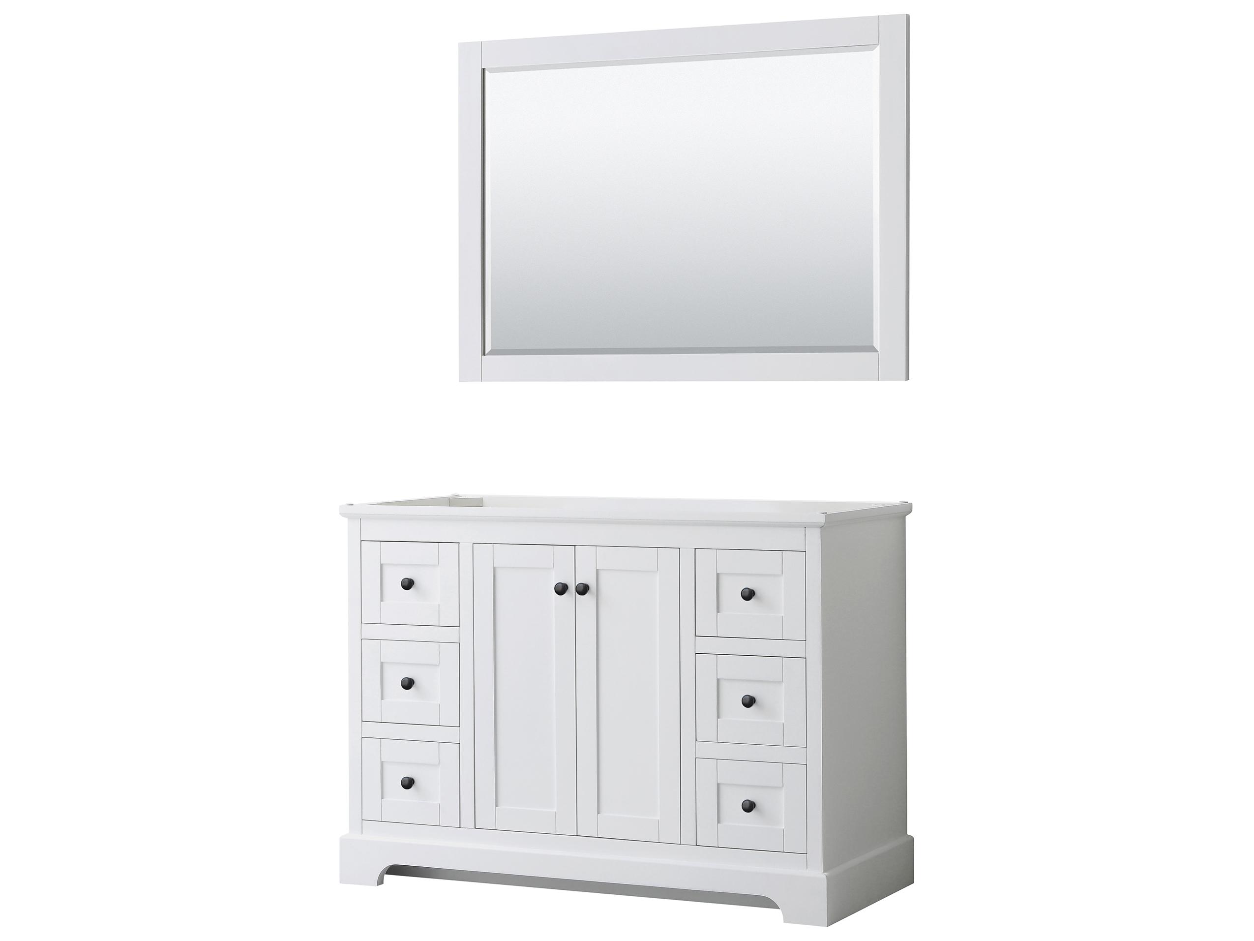 Wyndham Collection Avery 47" White Vanity with 46" Mirror