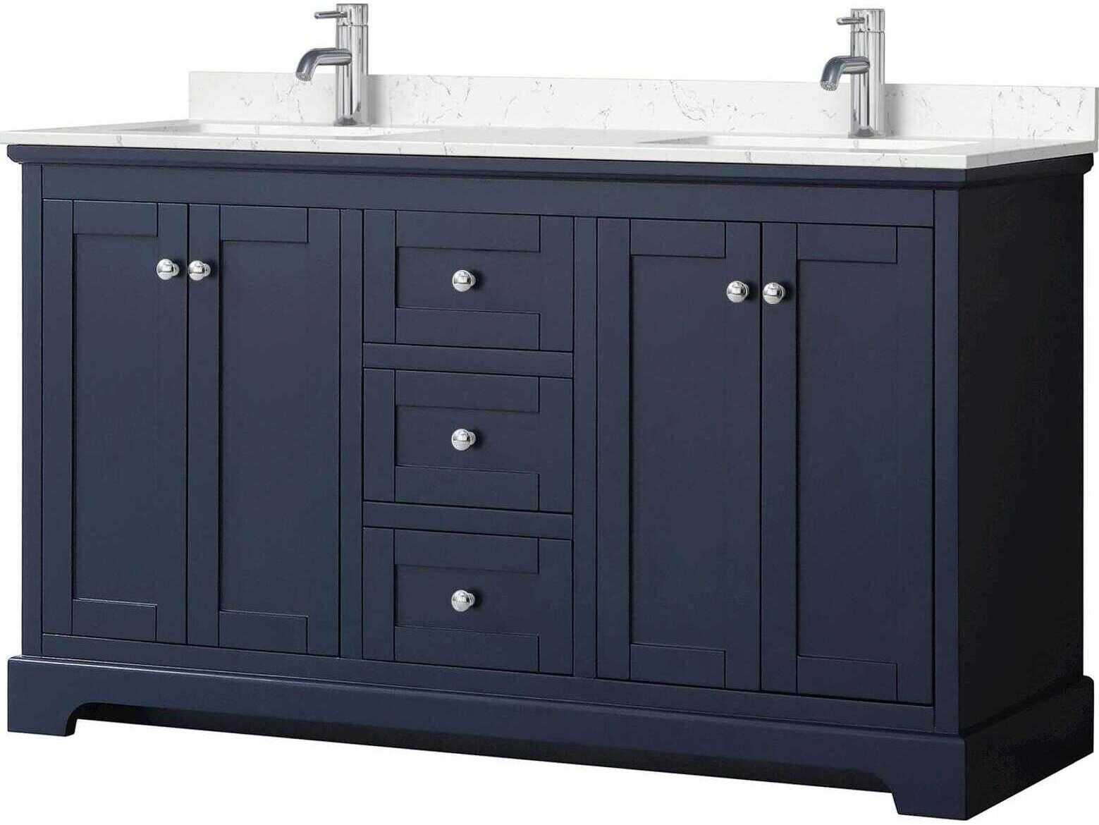 Wyndham Collection Avery 60" Dark Blue Vanity