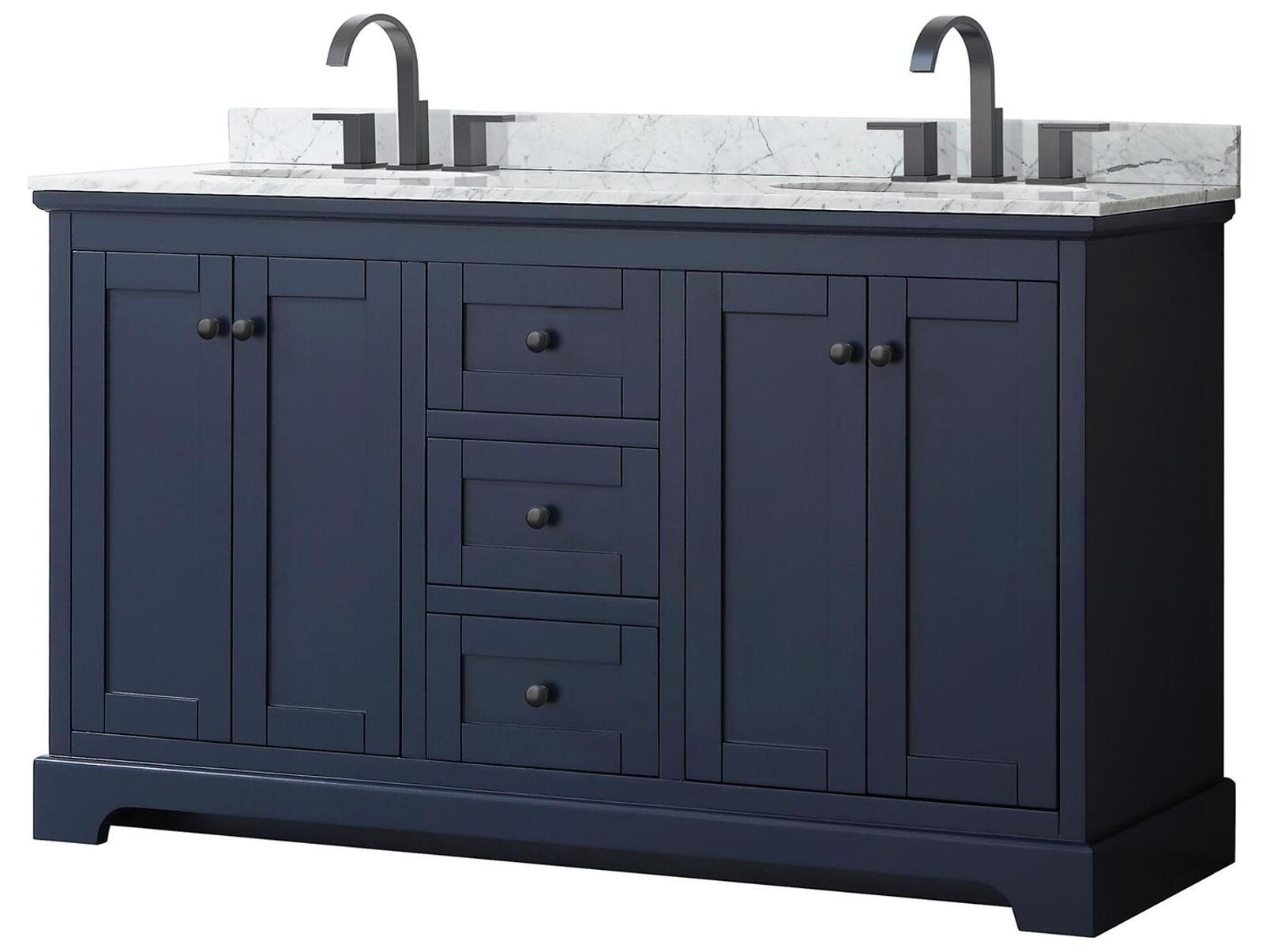 Wyndham Collection Avery 60" Dark Blue Vanity