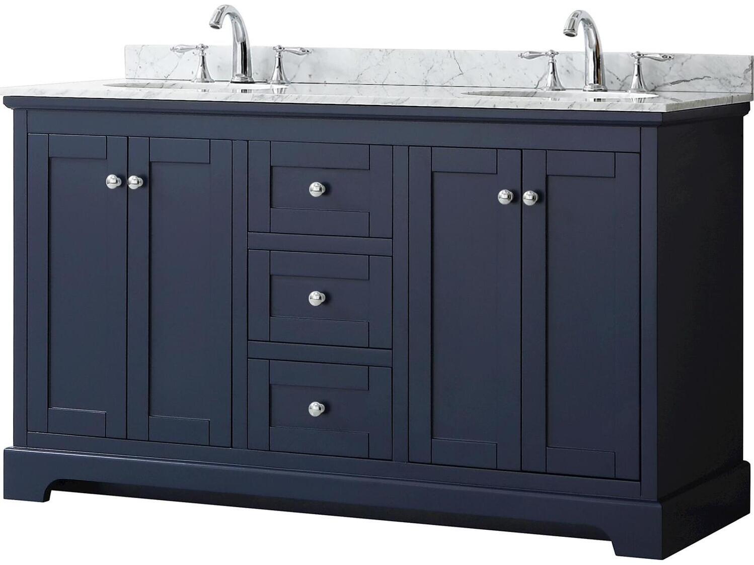 Wyndham Collection Avery 60" Dark Blue Vanity
