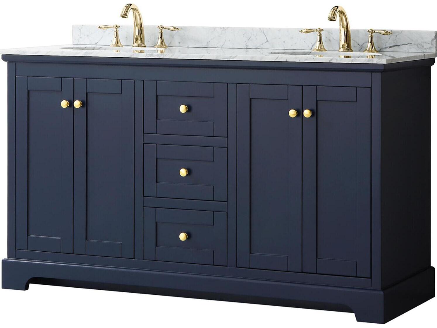 Wyndham Collection Avery 60" Dark Blue Vanity