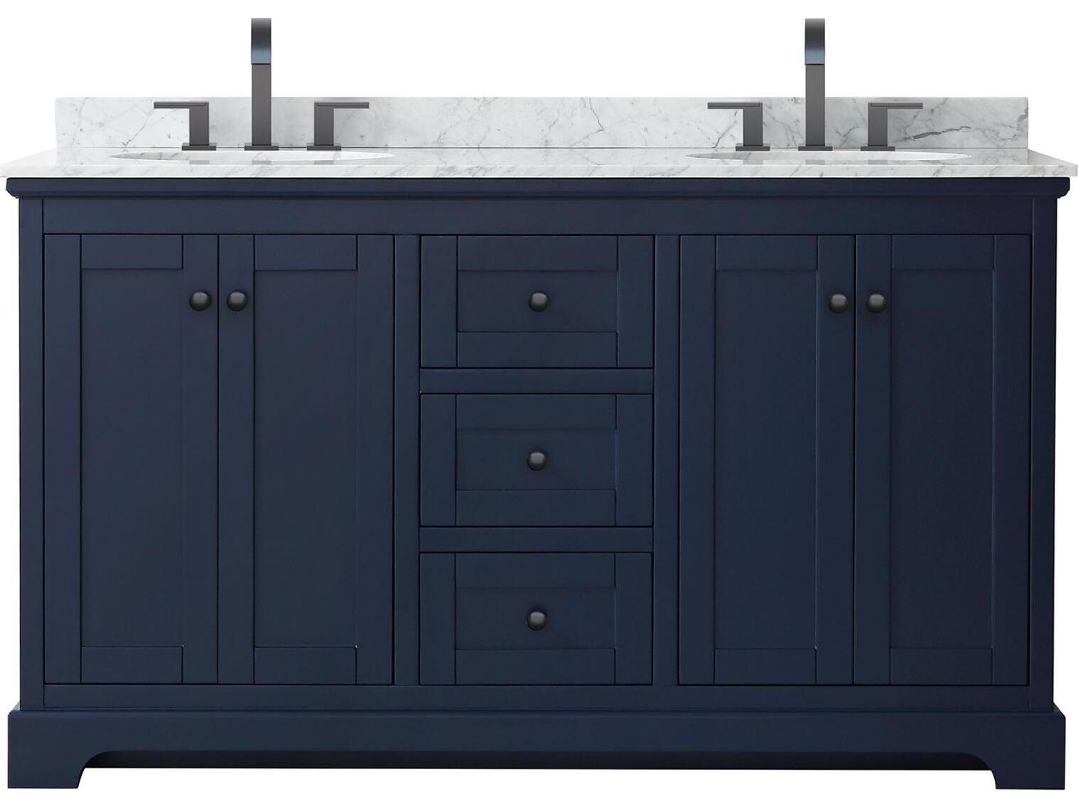Wyndham Collection Avery 60" Dark Blue Vanity