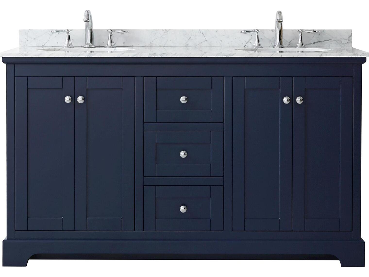 Wyndham Collection Avery 60" Dark Blue Vanity