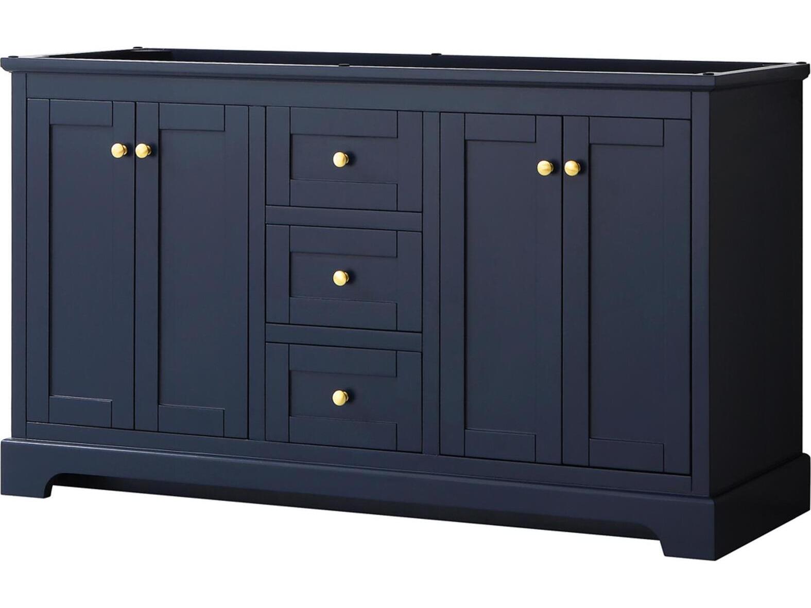 Wyndham Collection Avery 59" Dark Blue Vanity