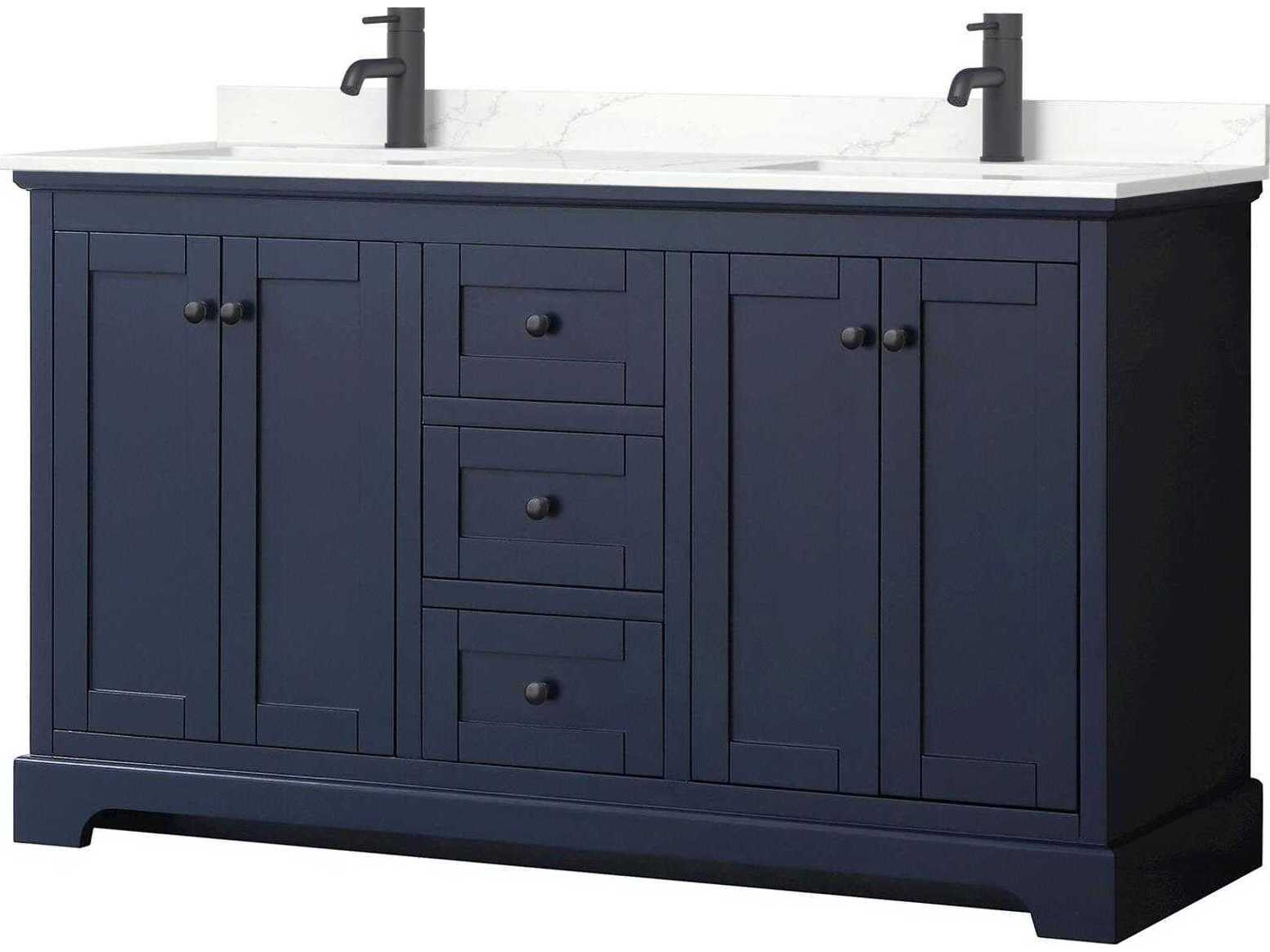 Wyndham Collection Avery 60" Dark Blue Vanity