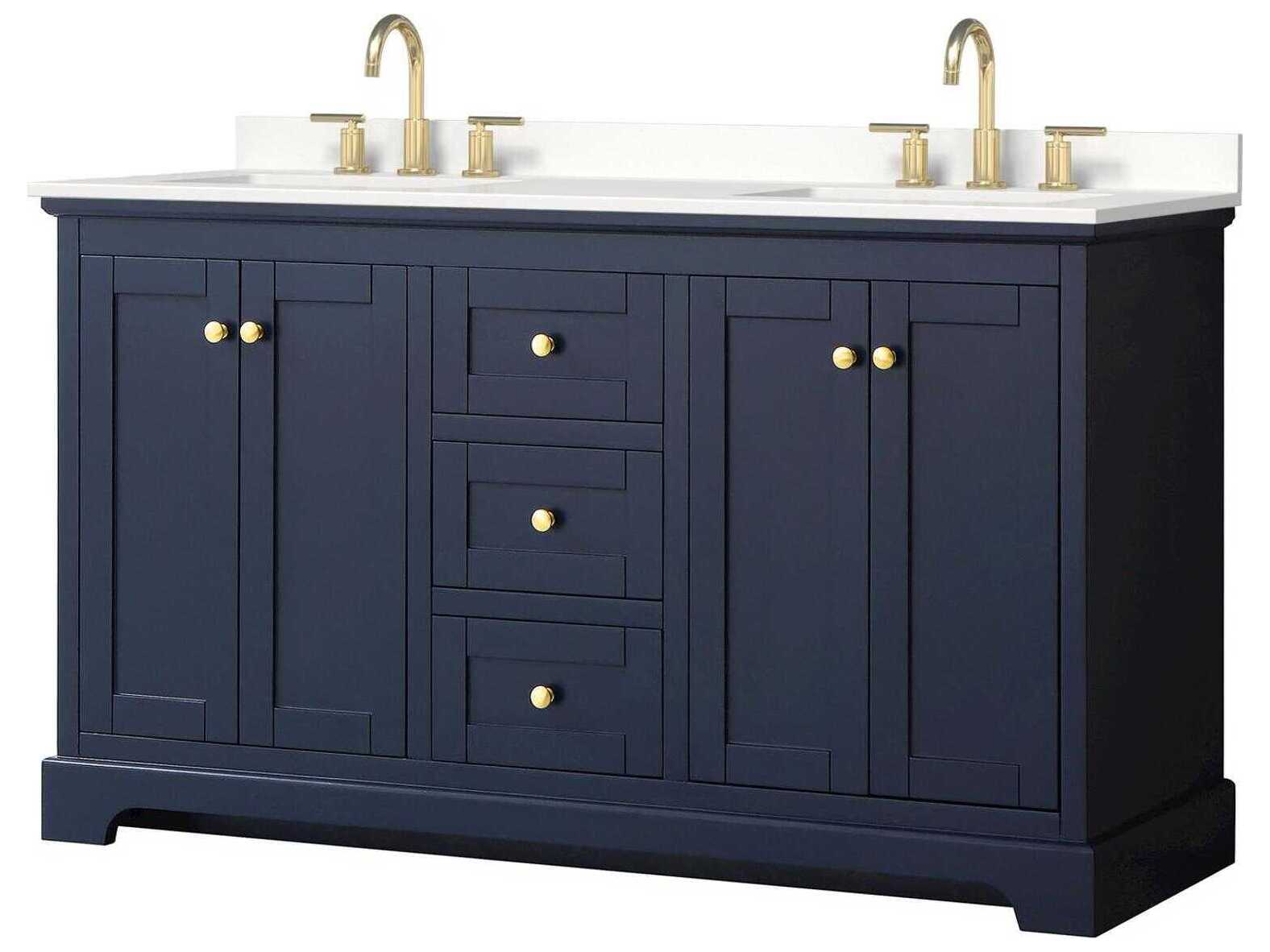 Wyndham Collection Avery 60" Dark Blue Vanity