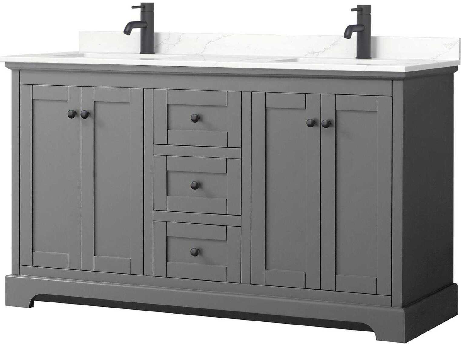 Wyndham Collection Avery 60" Dark Gray Vanity