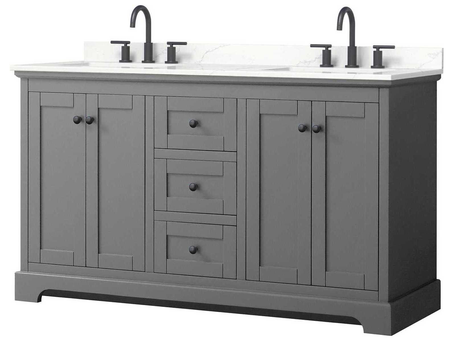 Wyndham Collection Avery 60" Dark Gray Vanity