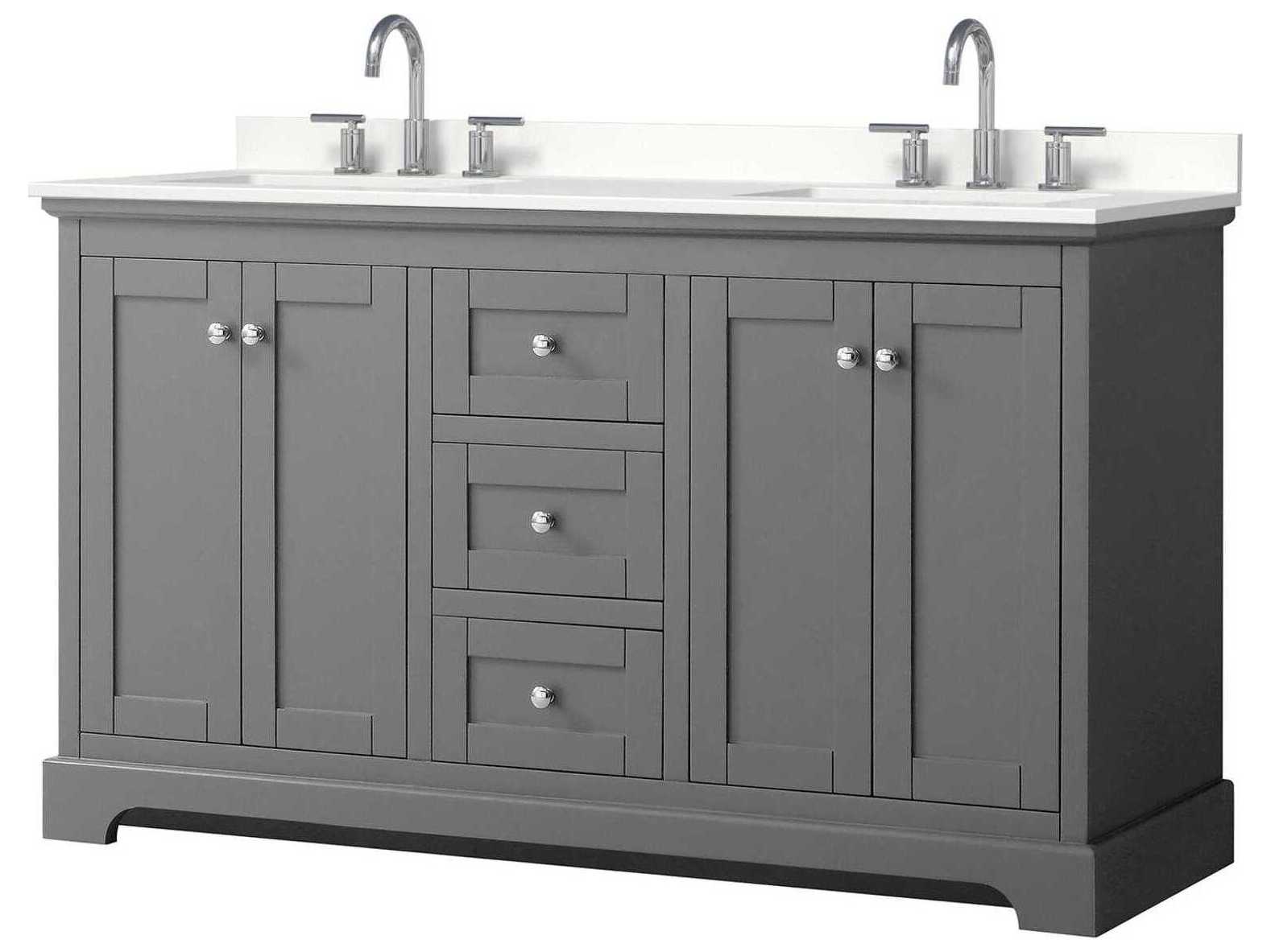 Wyndham Collection Avery 60" Dark Gray Vanity