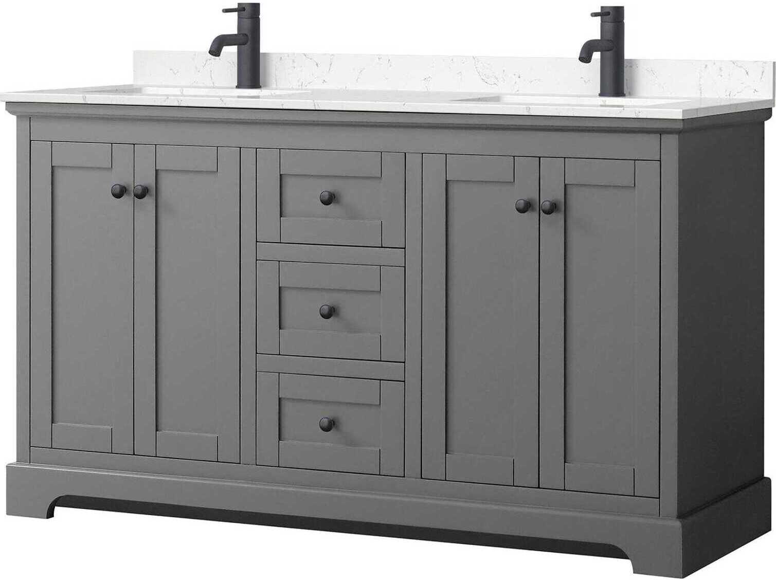 Wyndham Collection Avery 60" Dark Gray Vanity