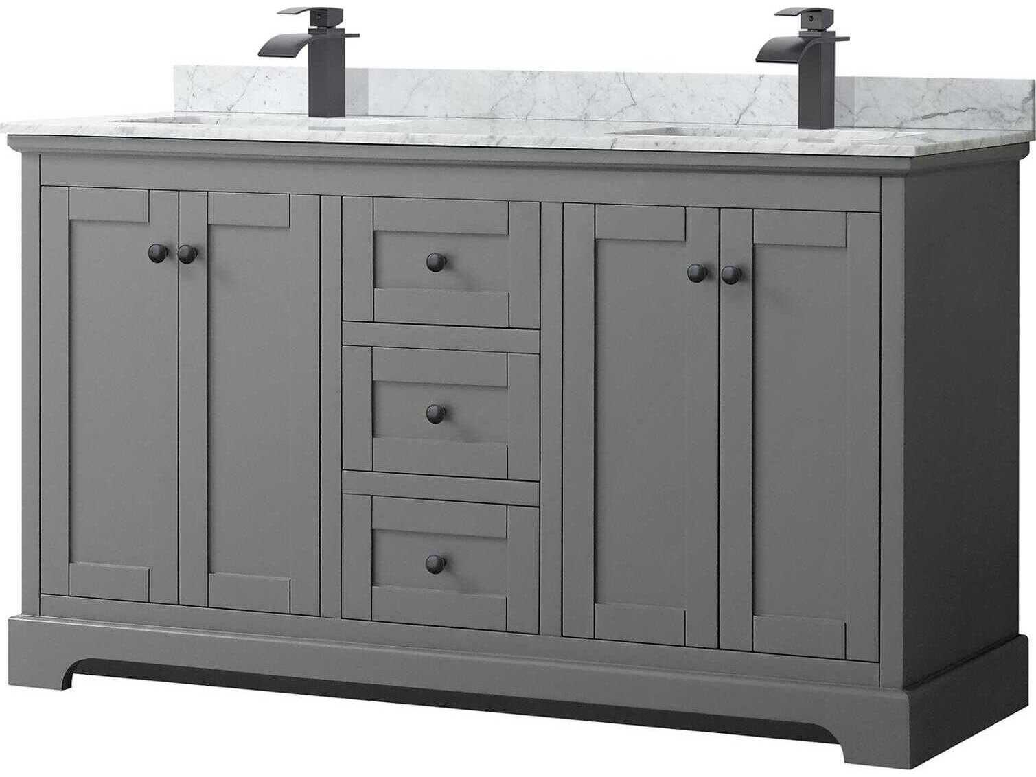 Wyndham Collection Avery 60" Dark Gray Vanity