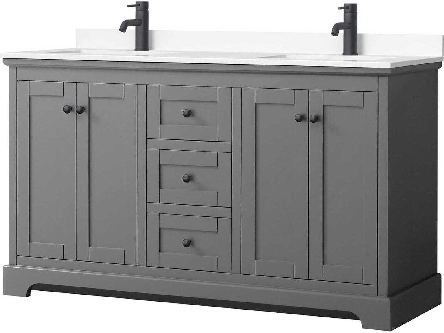 Wyndham Collection Avery 60" Dark Gray Vanity