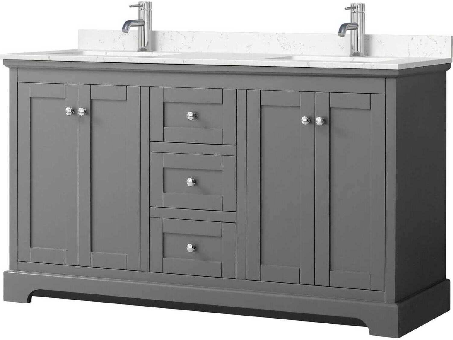 Wyndham Collection Avery 60" Dark Gray Vanity