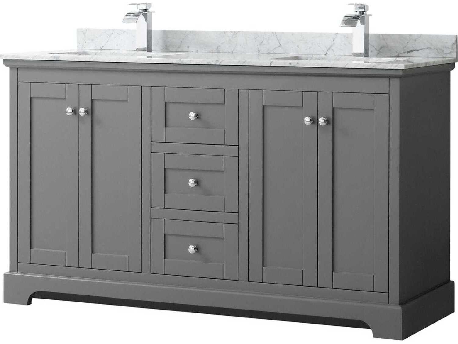 Wyndham Collection Avery 60" Dark Gray Vanity