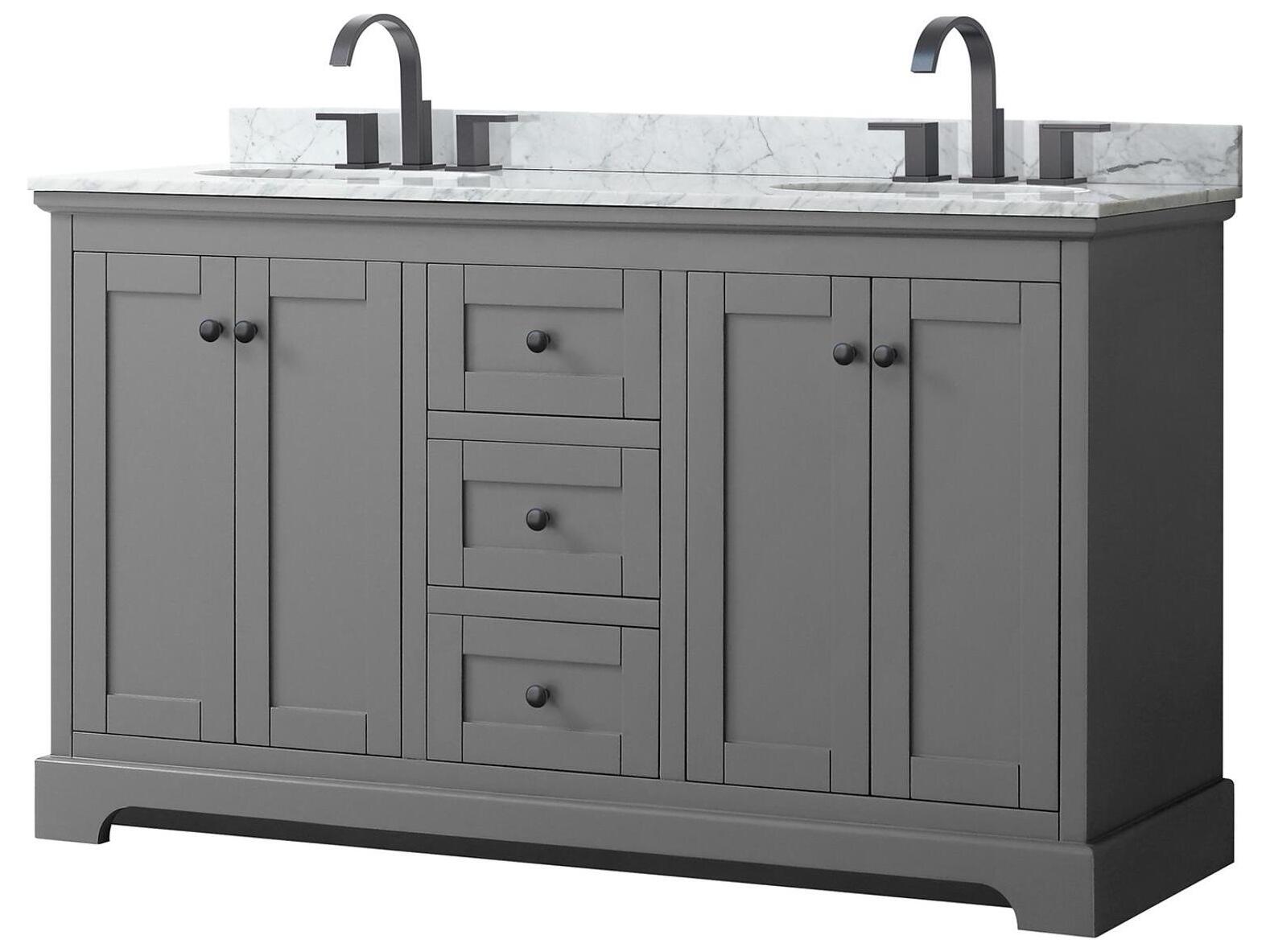 Wyndham Collection Avery 60" Dark Gray Vanity