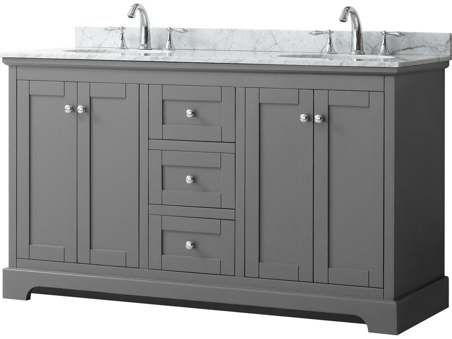 Wyndham Collection Avery 60" Dark Gray Vanity