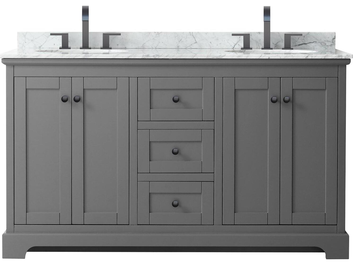 Wyndham Collection Avery 60" Dark Gray Vanity