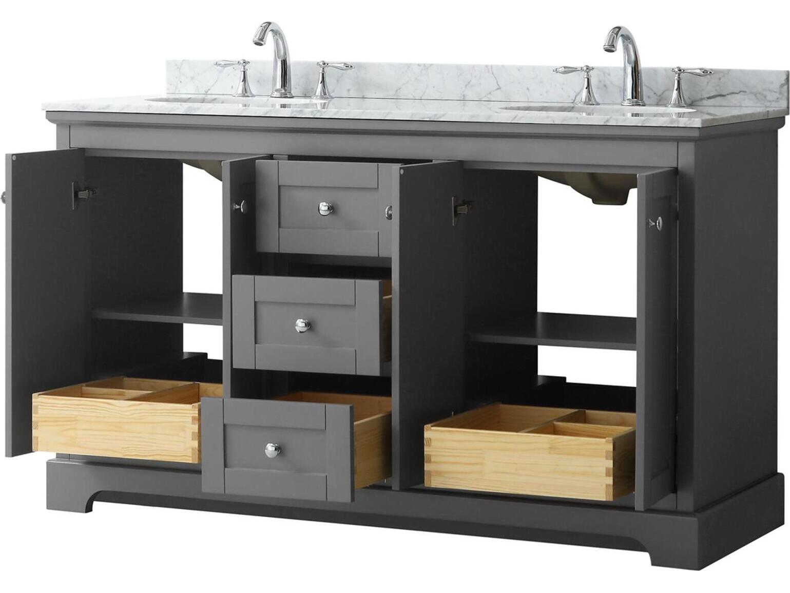 Wyndham Collection Avery 60" Dark Gray Vanity