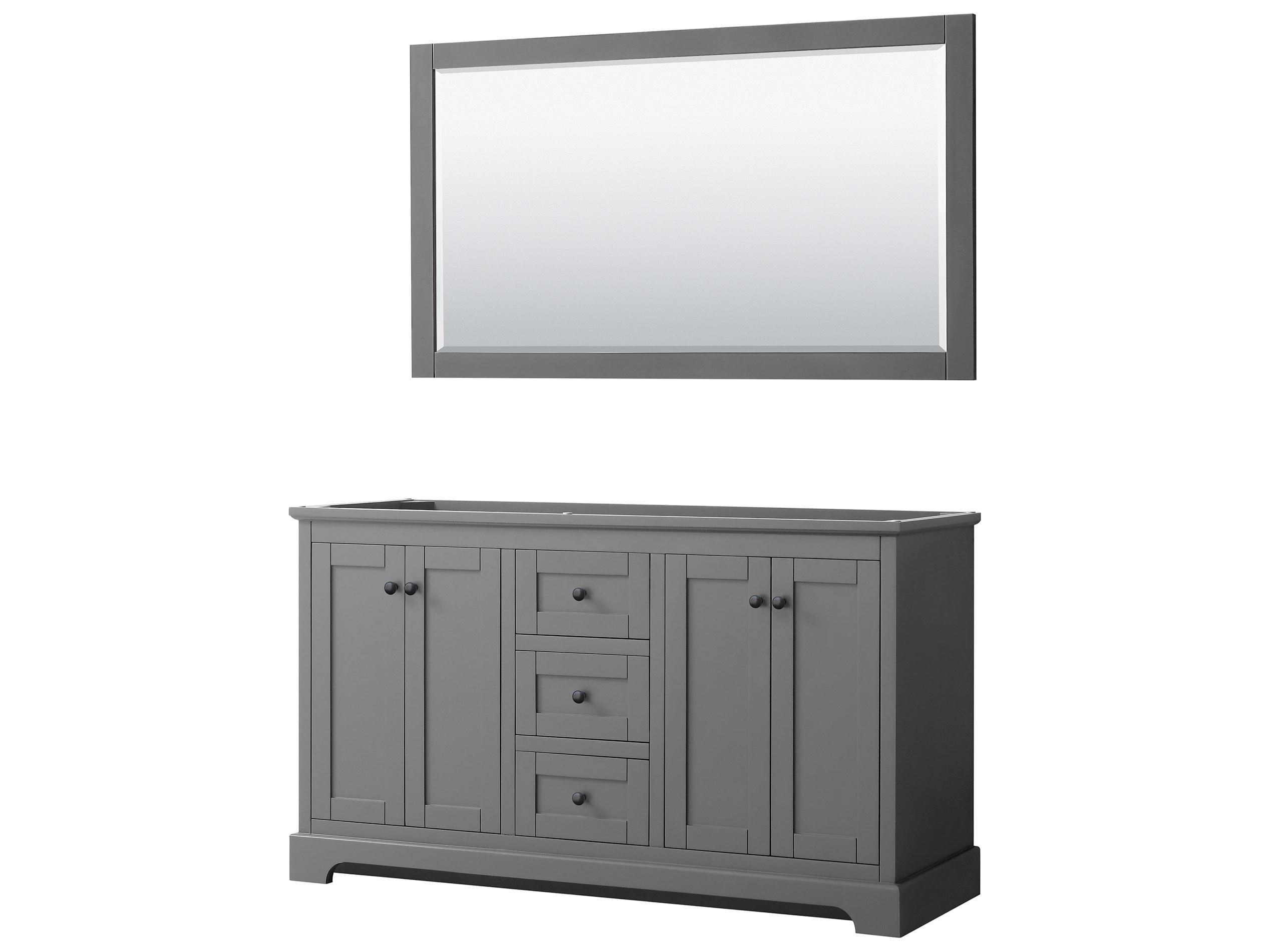Wyndham Collection Avery 59" Dark Gray Vanity with 58" Mirror