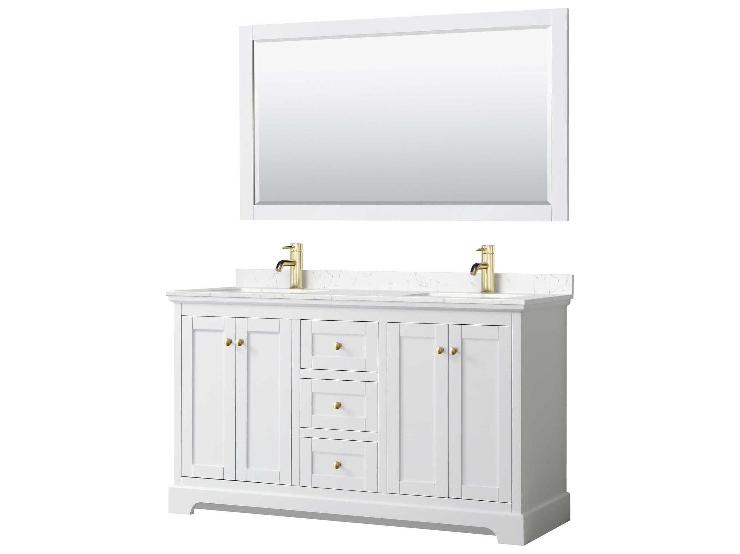 Wyndham Collection Avery 60" White Vanity with 58" Mirror