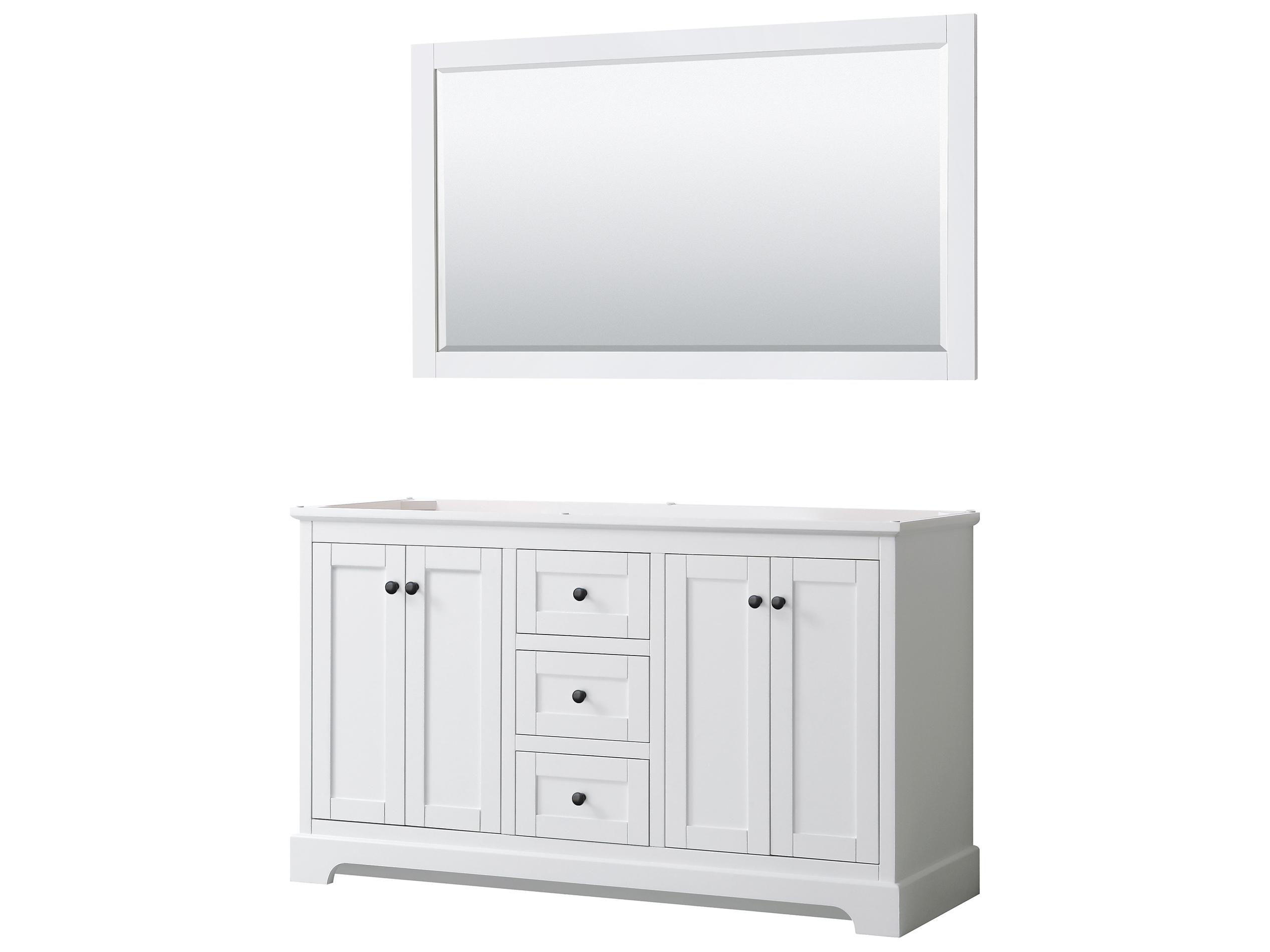 Wyndham Collection Avery 59" White Vanity with 58" Mirror