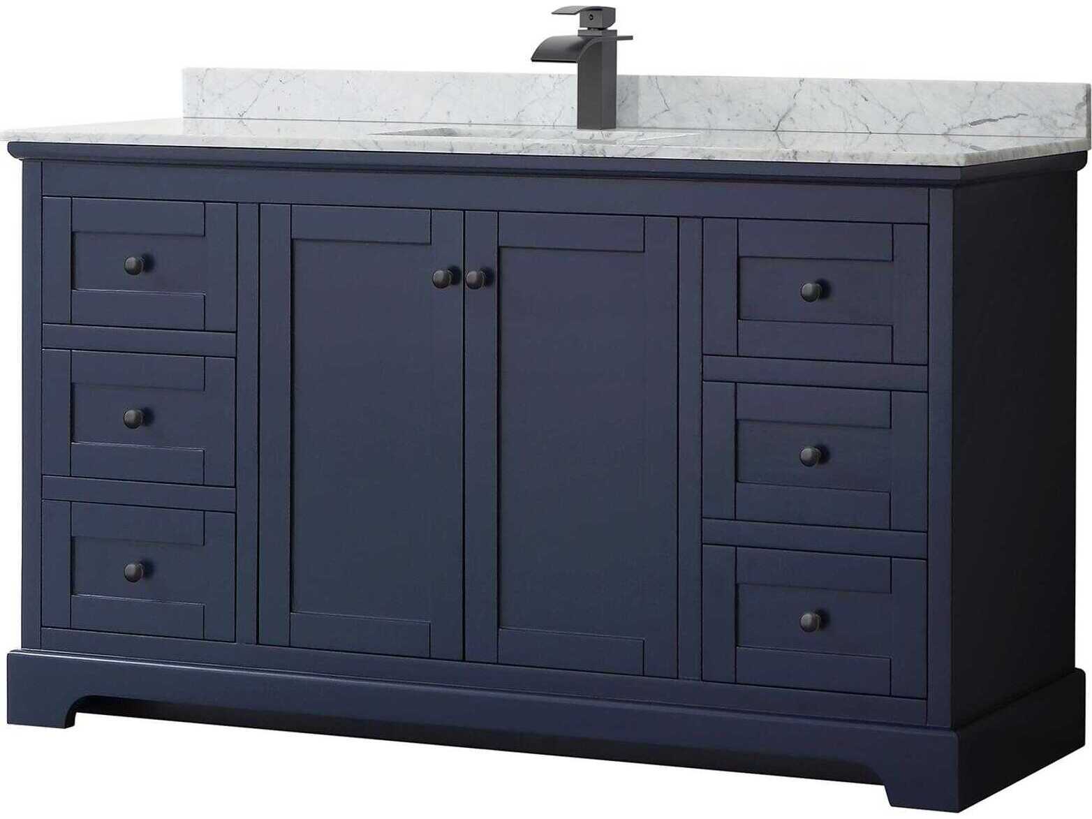Wyndham Collection Avery 60" Dark Blue Vanity
