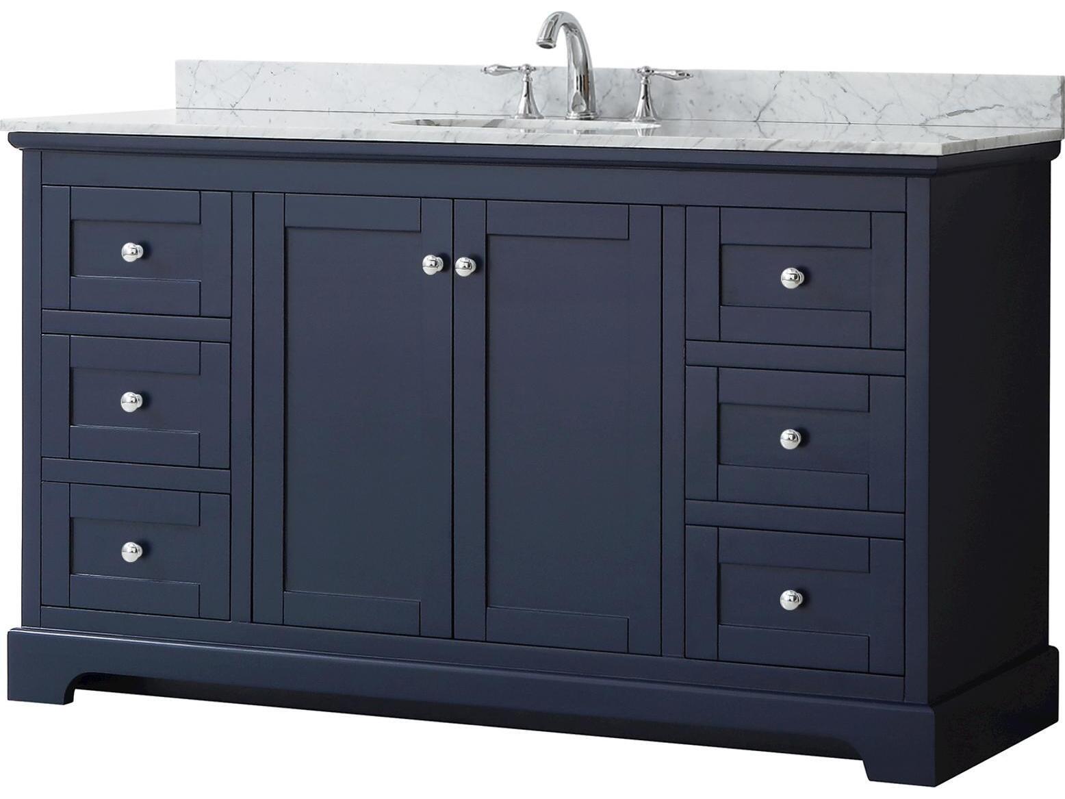 Wyndham Collection Avery 60" Dark Blue Vanity