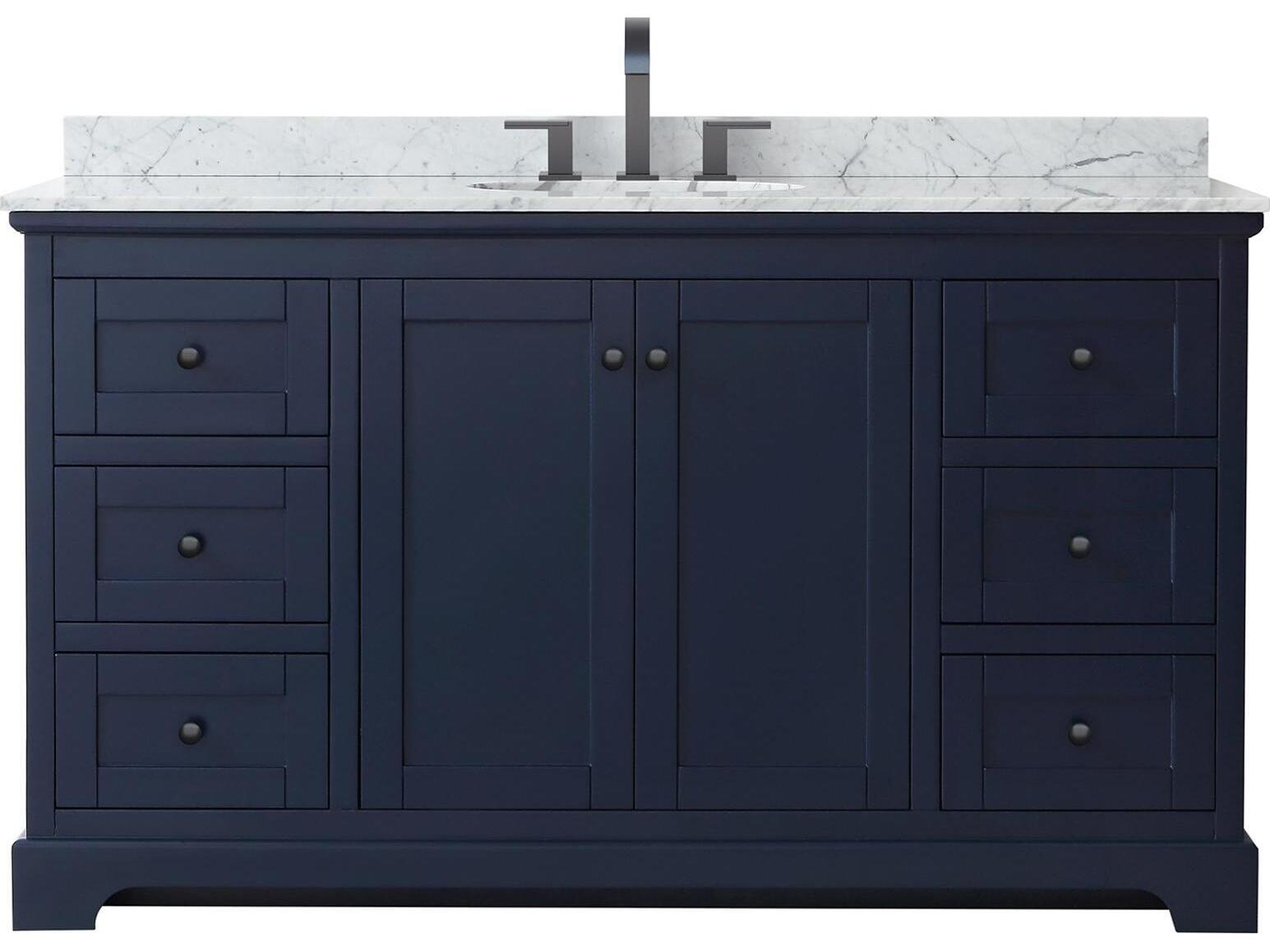 Wyndham Collection Avery 60" Dark Blue Vanity