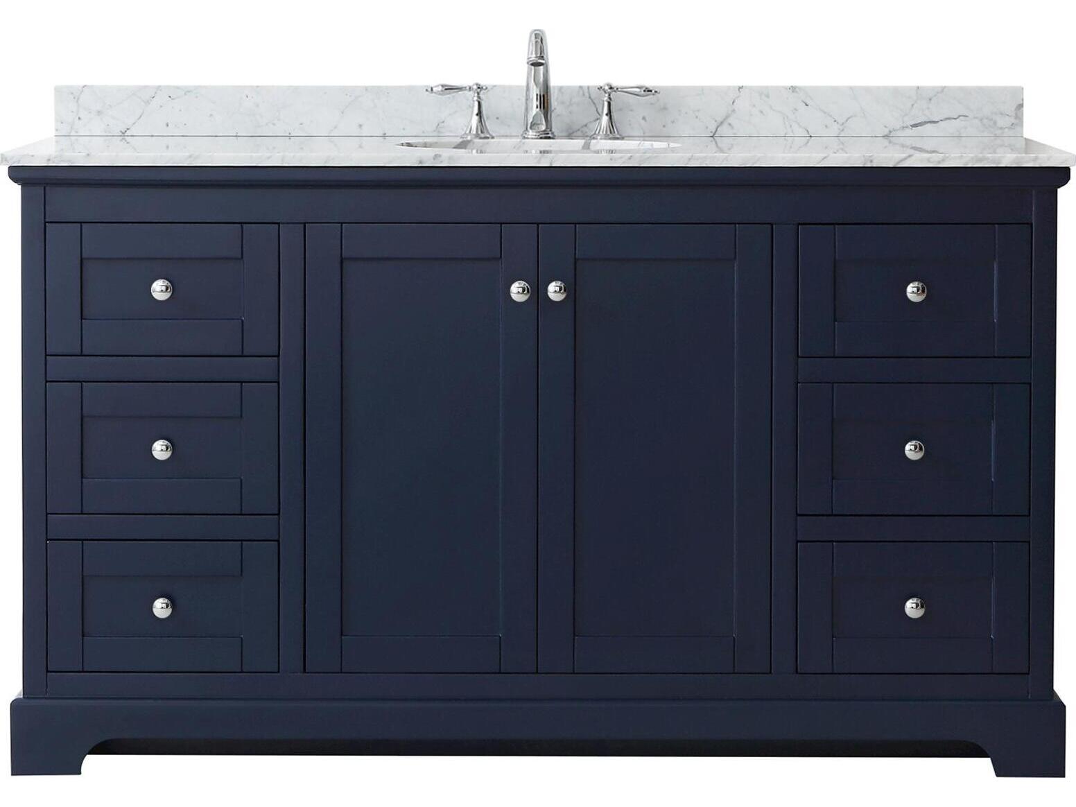 Wyndham Collection Avery 60" Dark Blue Vanity