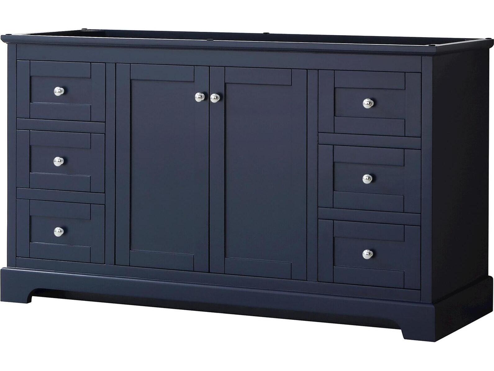 Wyndham Collection Avery 59" Dark Blue Vanity