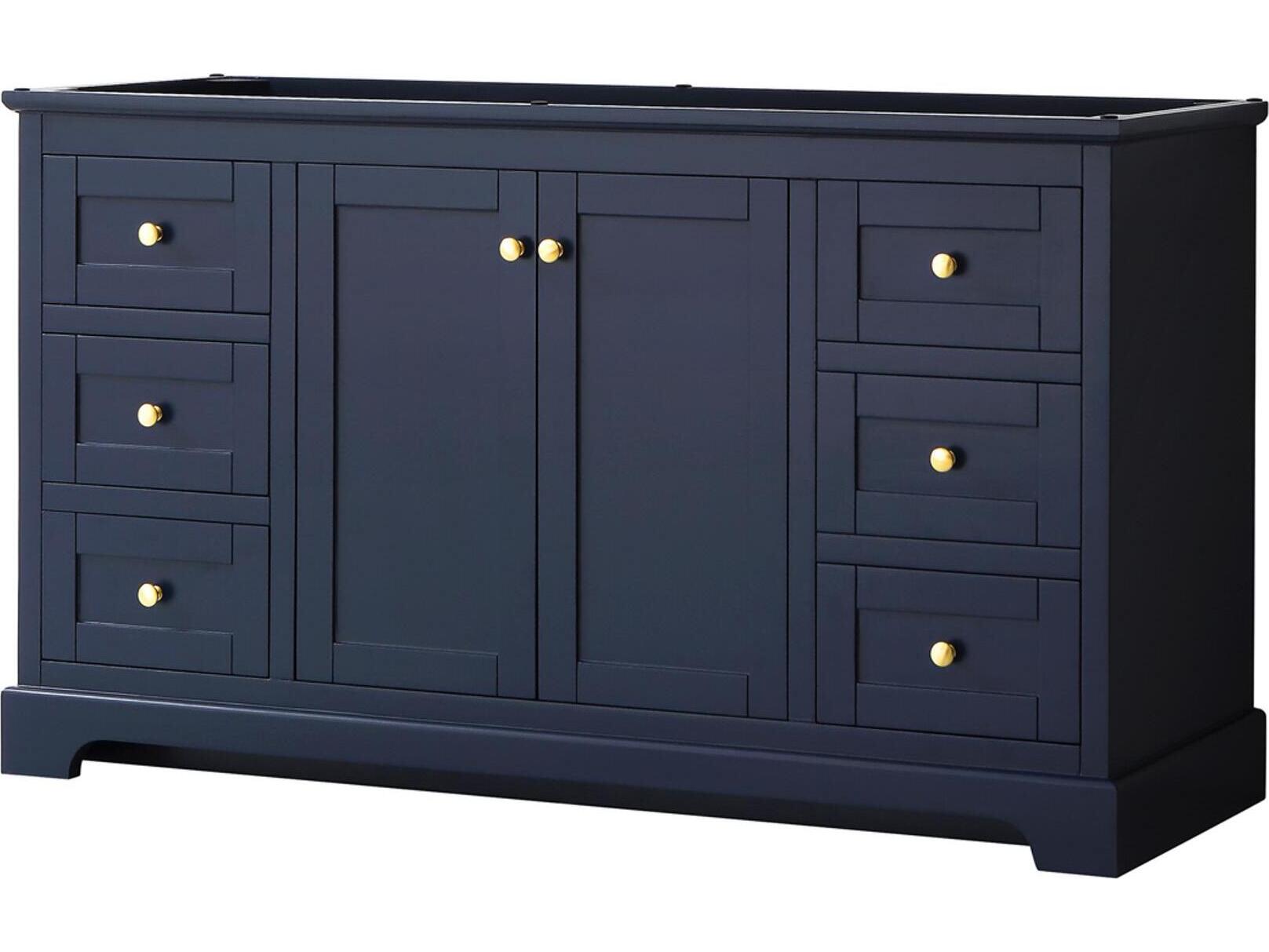 Wyndham Collection Avery 59" Dark Blue Vanity