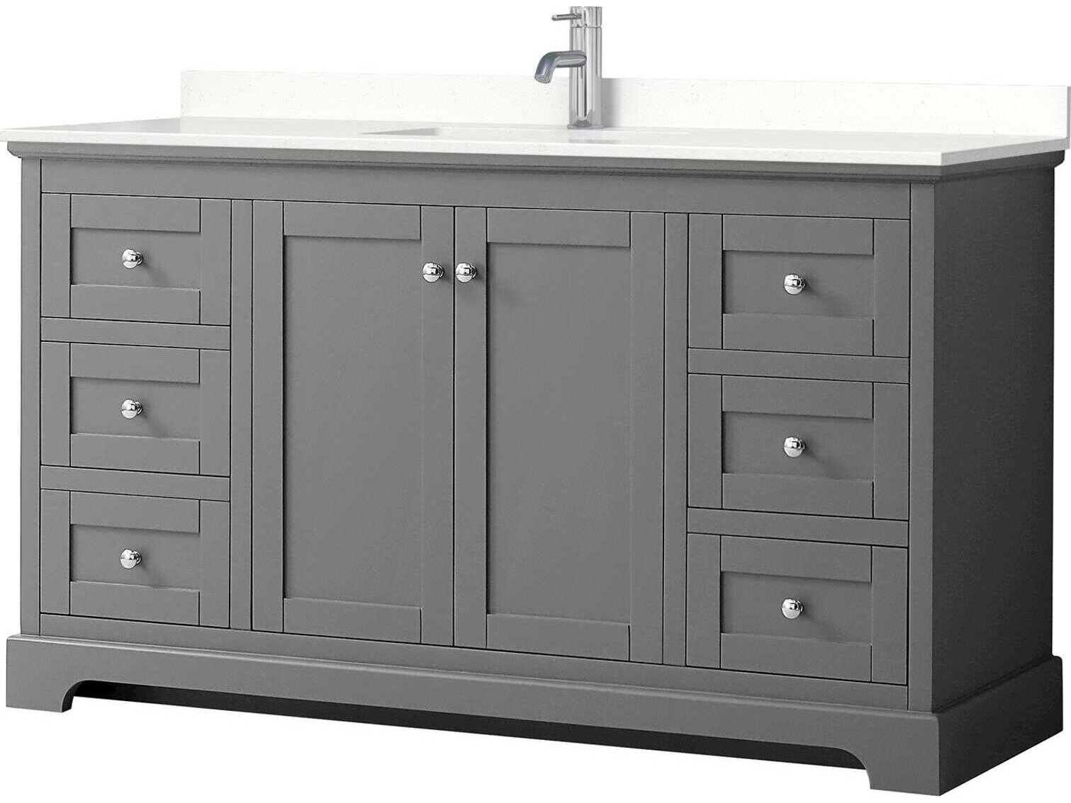 Wyndham Collection Avery 60" Dark Gray Vanity