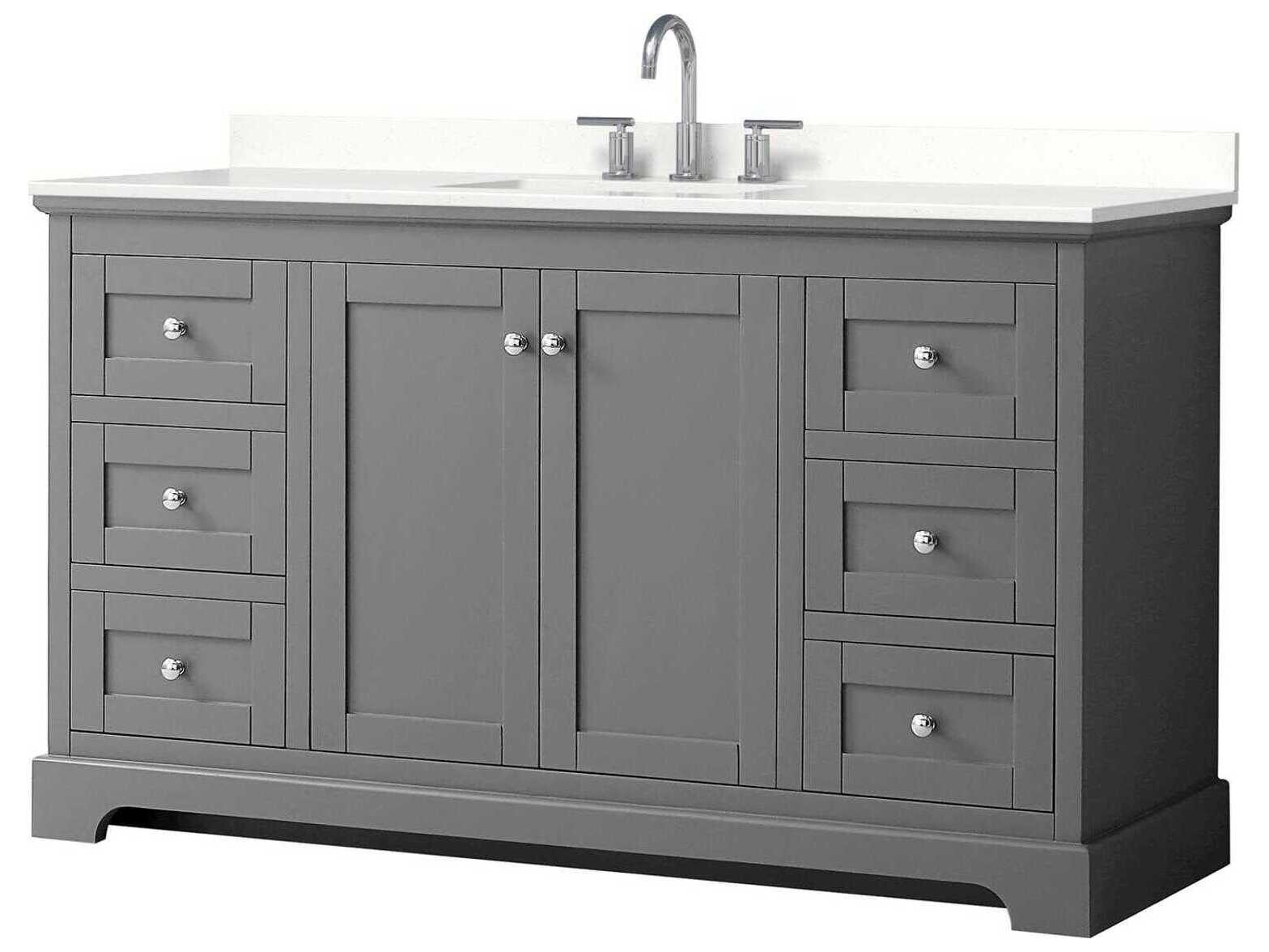 Wyndham Collection Avery 60" Dark Gray Vanity