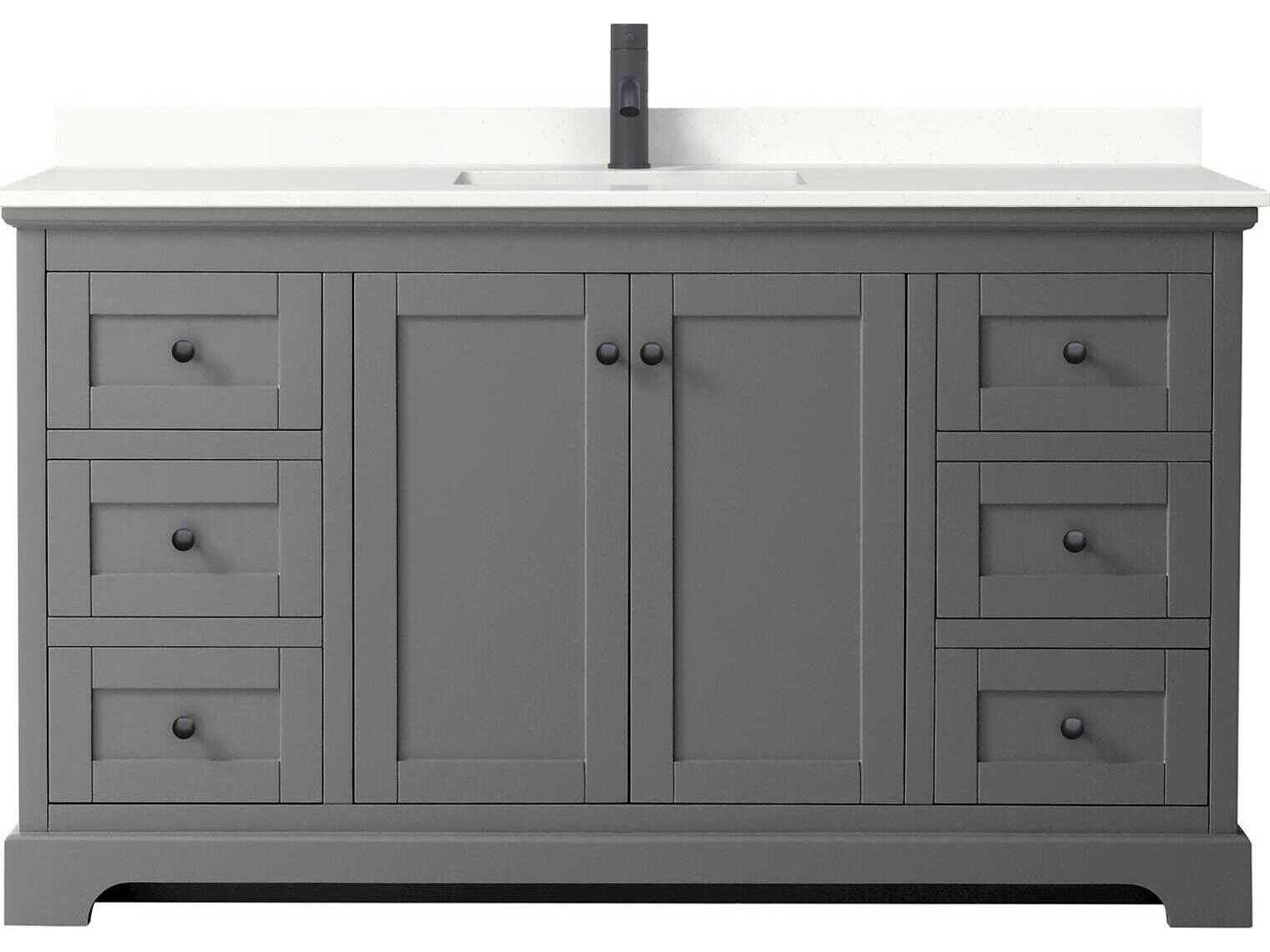 Wyndham Collection Avery 60" Dark Gray Vanity