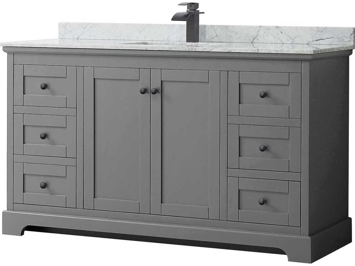 Wyndham Collection Avery 60" Dark Gray Vanity