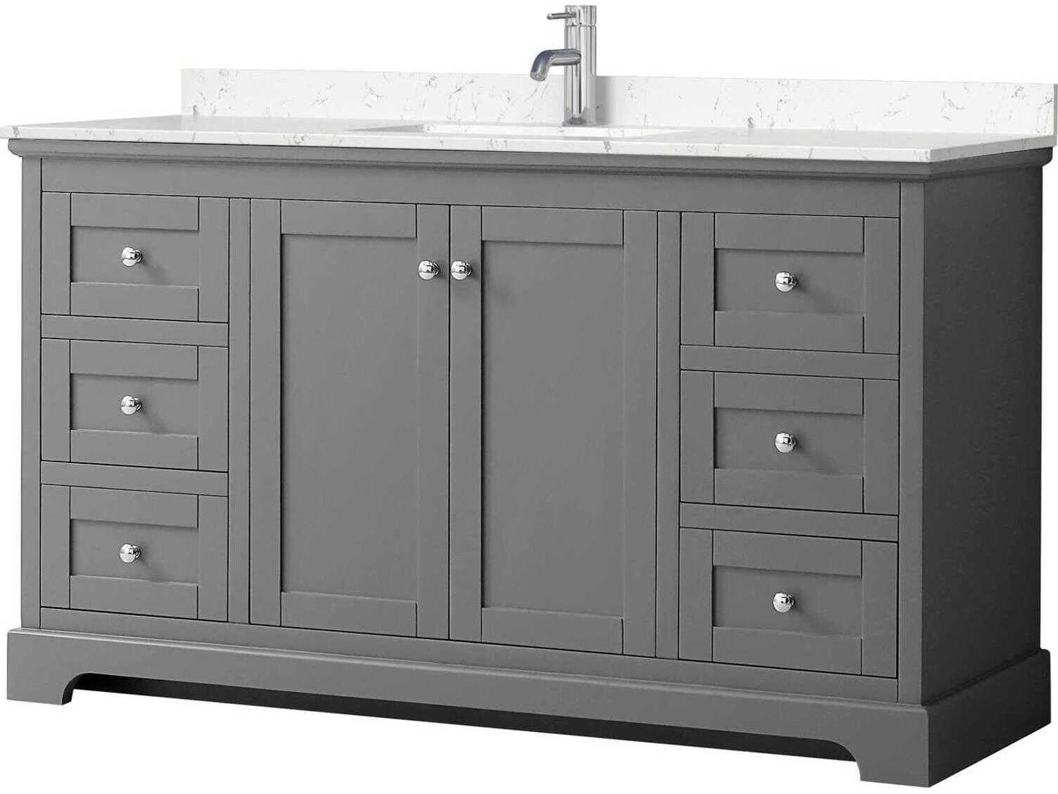 Wyndham Collection Avery 60" Dark Gray Vanity
